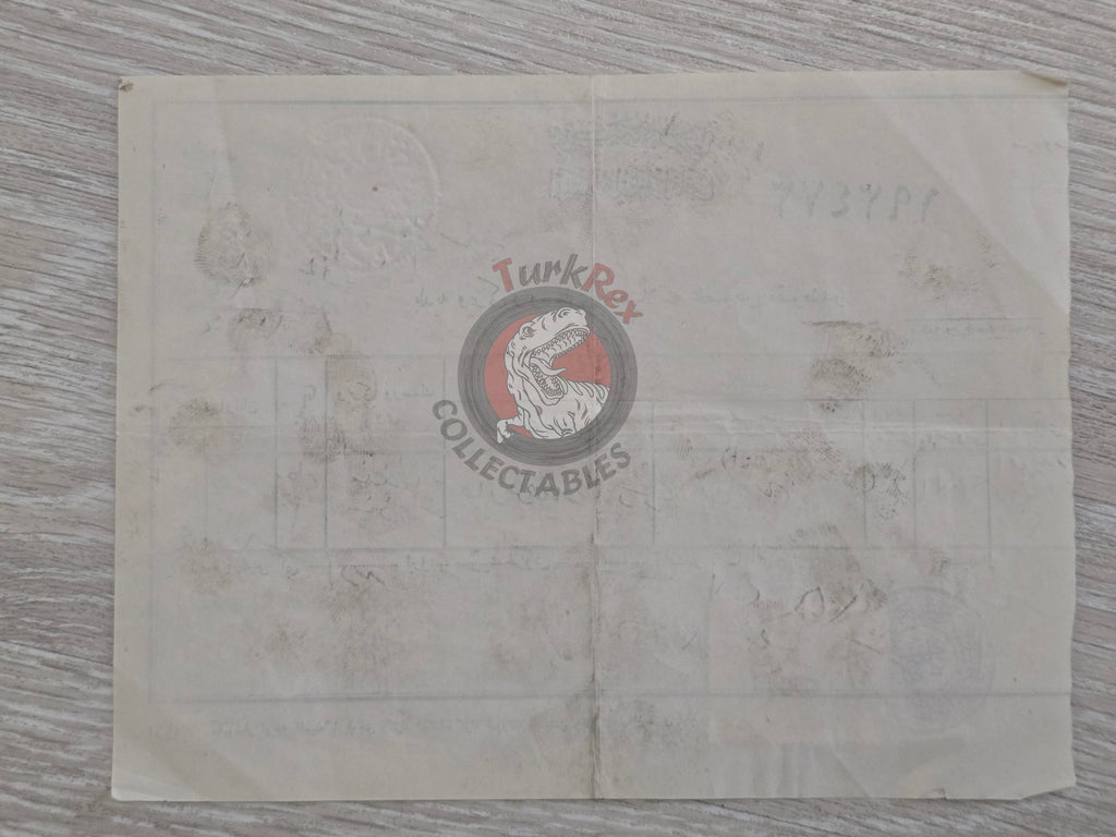 Ottoman 1928 Tax Receipt for Shop Tax Payment İstanbul Turkish Turkey Fatih