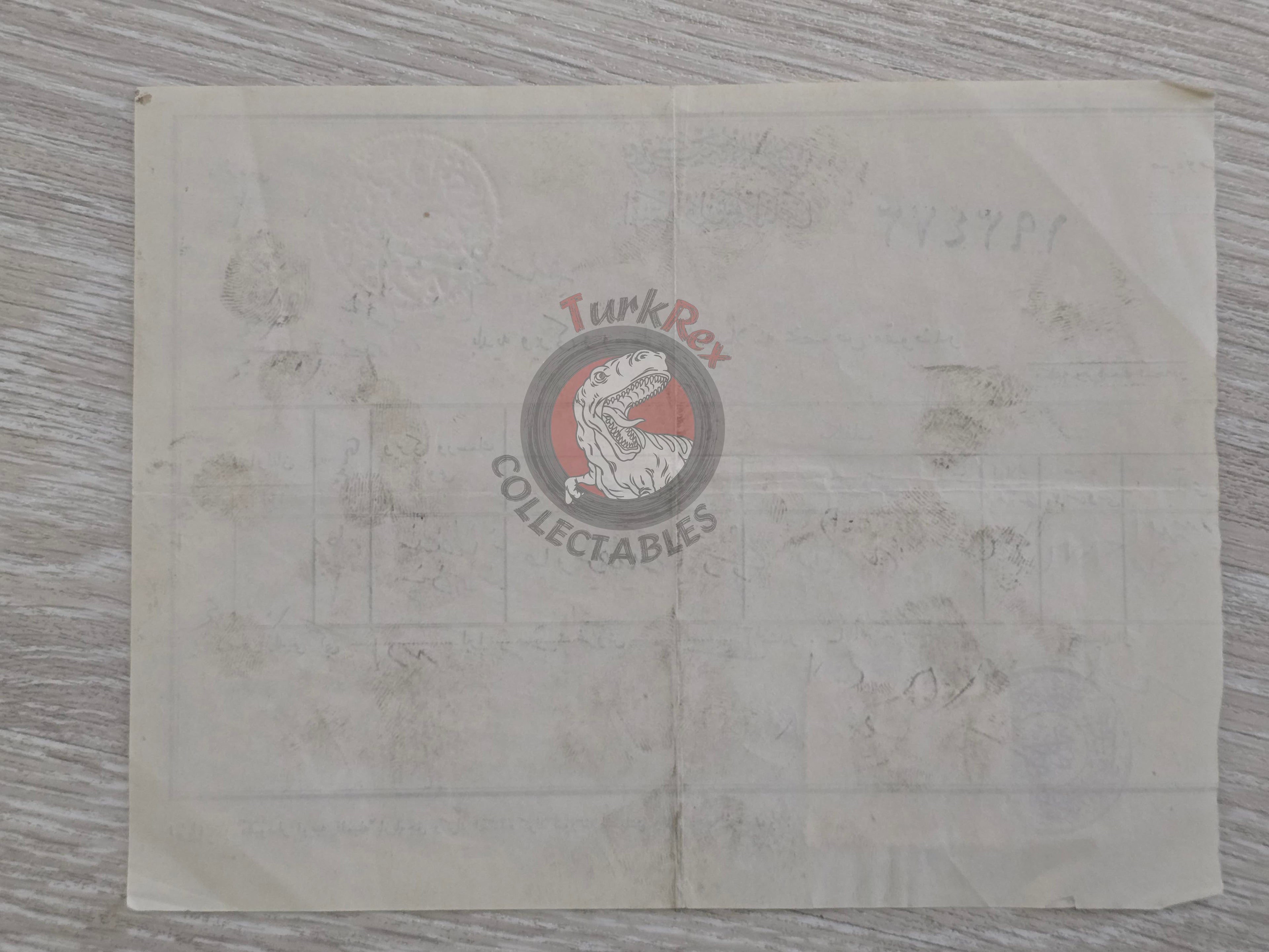 Ottoman 1928 Tax Receipt for Shop Tax Payment İstanbul Turkish Turkey Fatih