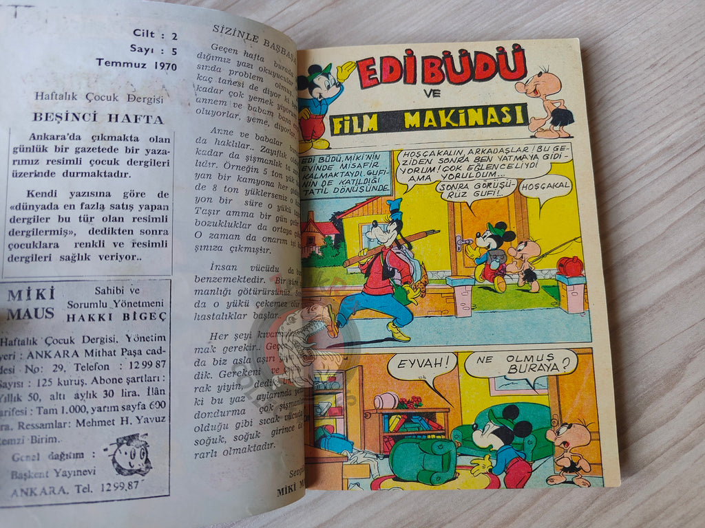 Mickey Mouse Mag Volume #2 1970 Turkish Comic Turkey Walt Disney Donald Duck