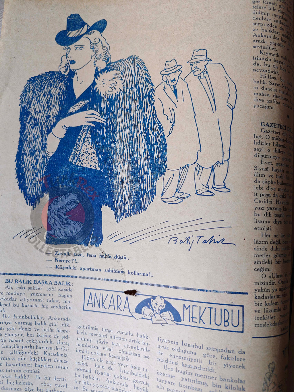 Karikatür 1942 Humor Magazine Turkish Turkey Uncle Sam United States WW2 era Bayer