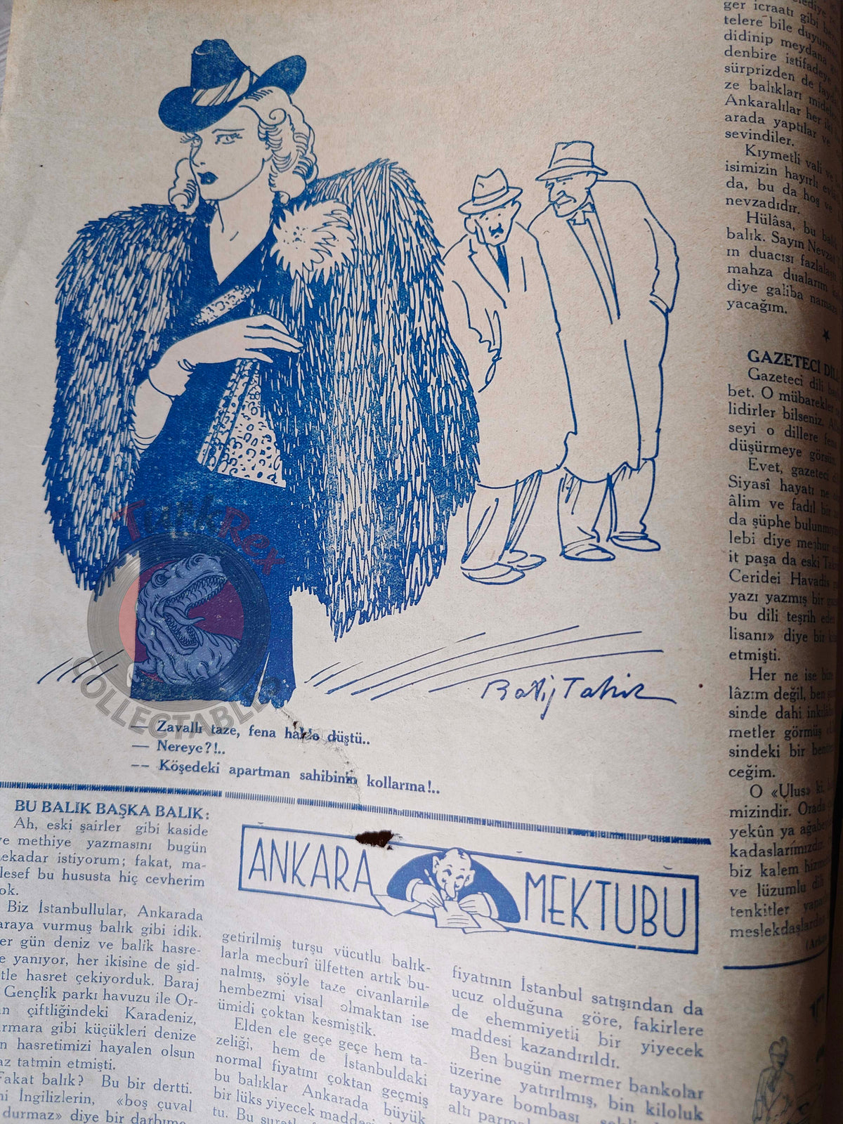 Karikatür 1942 Humor Magazine Turkish Turkey Uncle Sam United States WW2 era Bayer