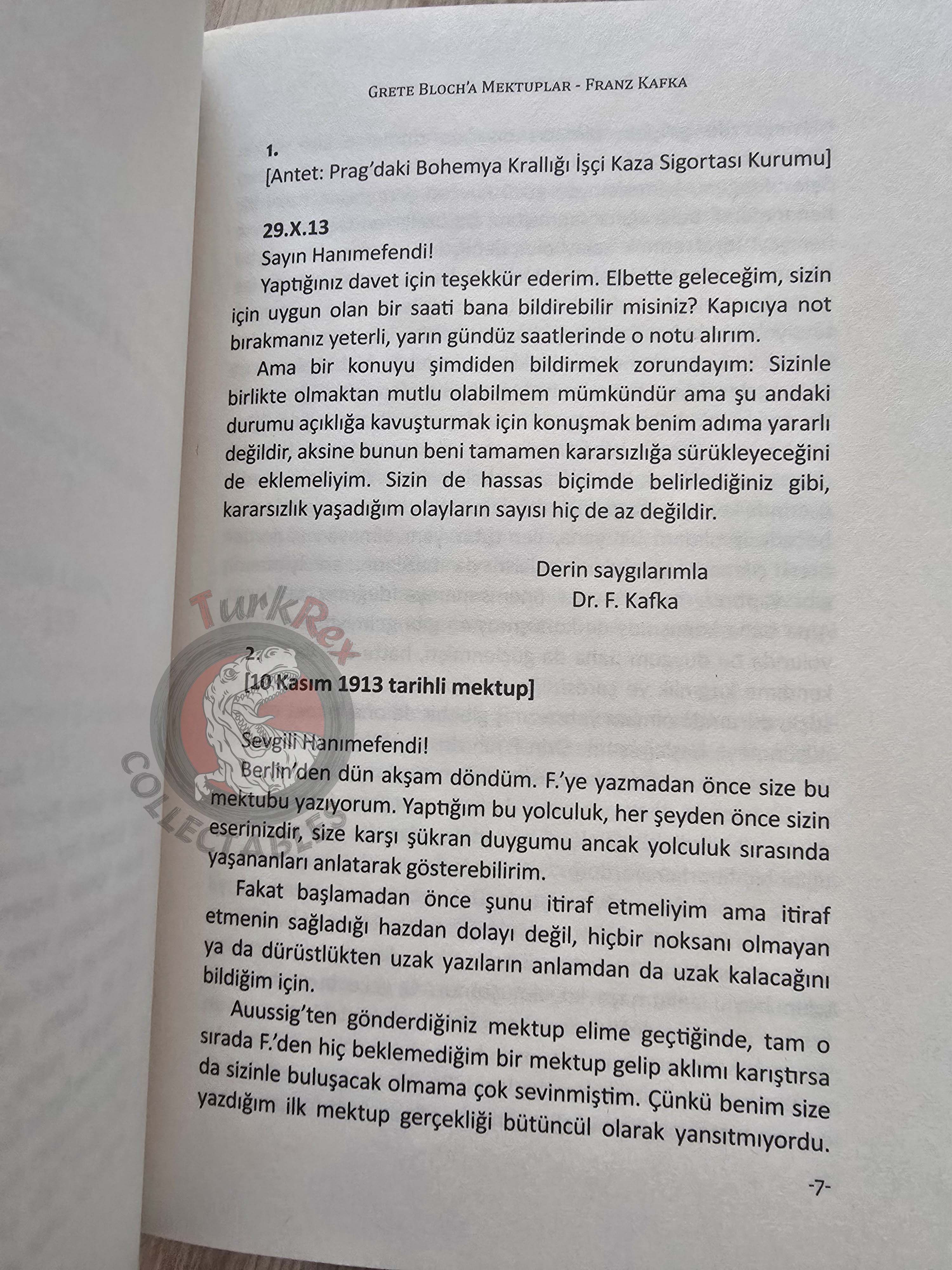 Franz Kafka – Grete Bloch Turkish Book Turkey