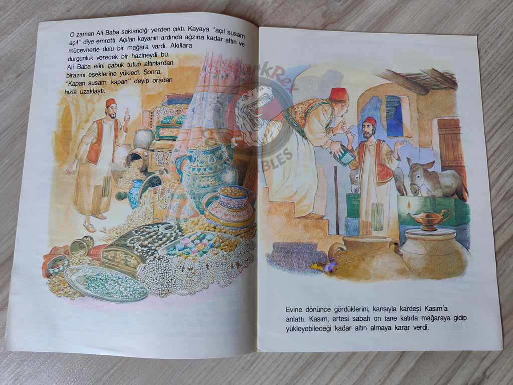 Ali Baba and the Forty Thieves 1980s Turkish Book Turkey 1001 Nights Illustrated