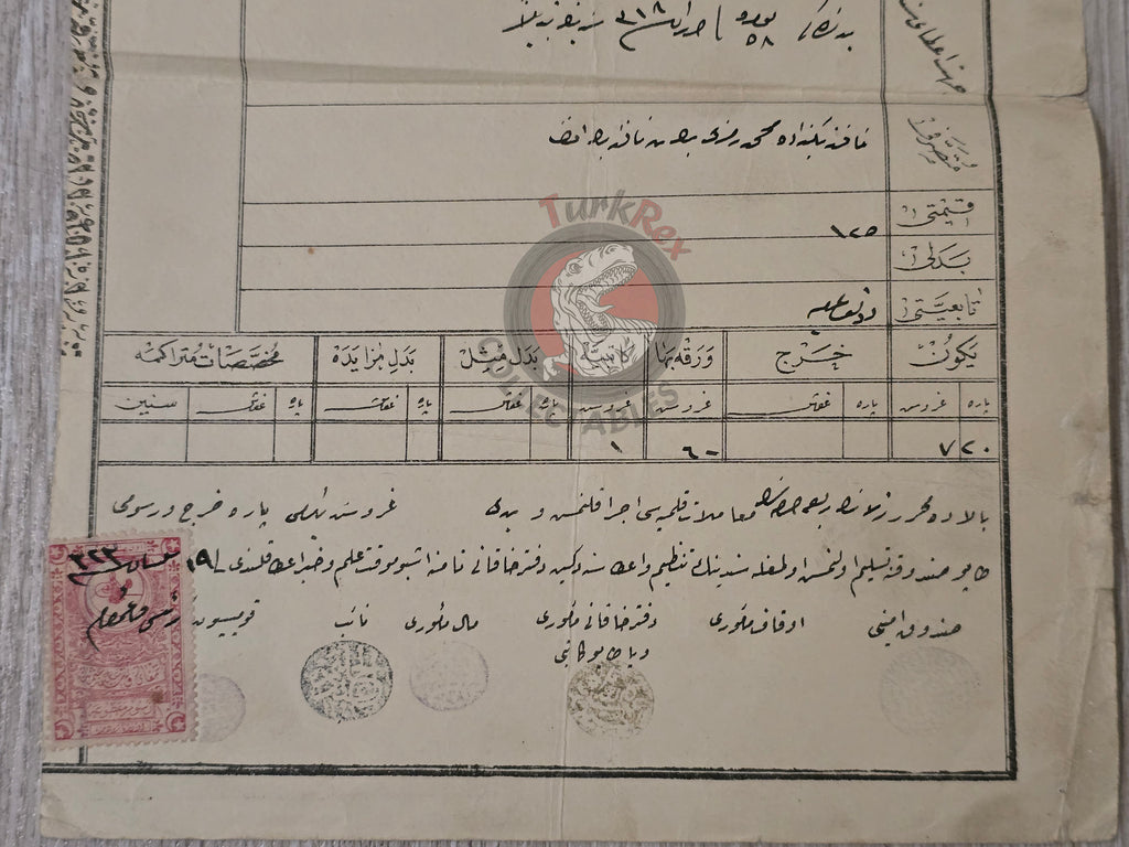 Ottoman 1907 Land Deed Farmland in Konya Ermenek Title Deed