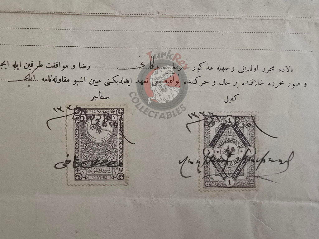 Ottoman 1918 Rental Contract of Shop İstanbul Grand Bazaar Armenian Citizens Armenia Surp Karabet Church