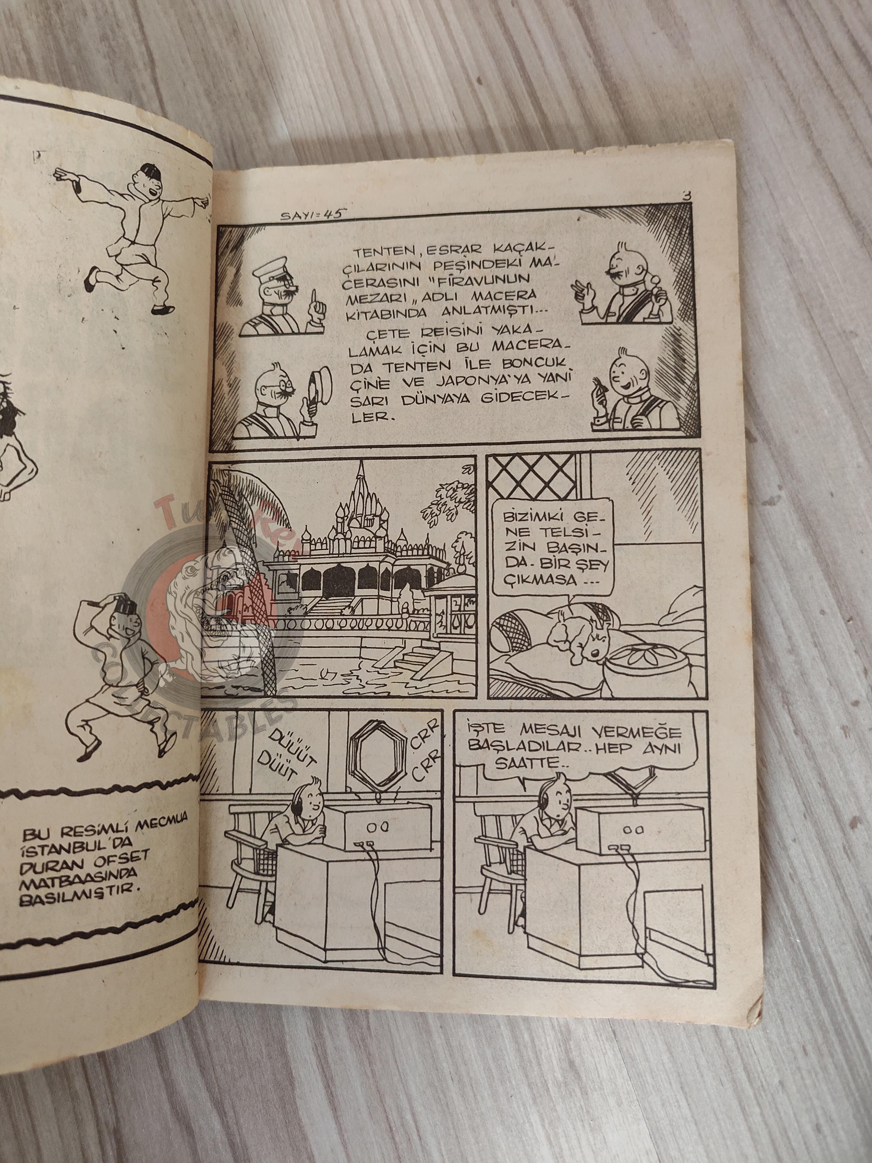 Tintin – The Blue Lotus 1965 Turkish Edition Comic Turkey