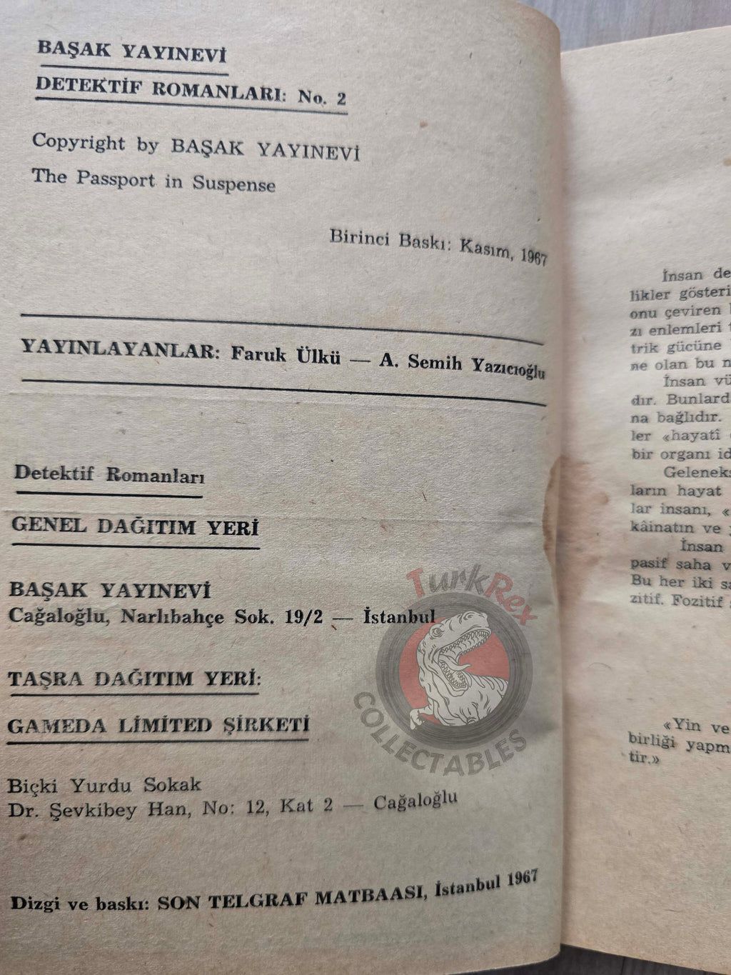 James Leasor – The Passport in Suspense 1967 1st Turkish Book Turkey Jason Love