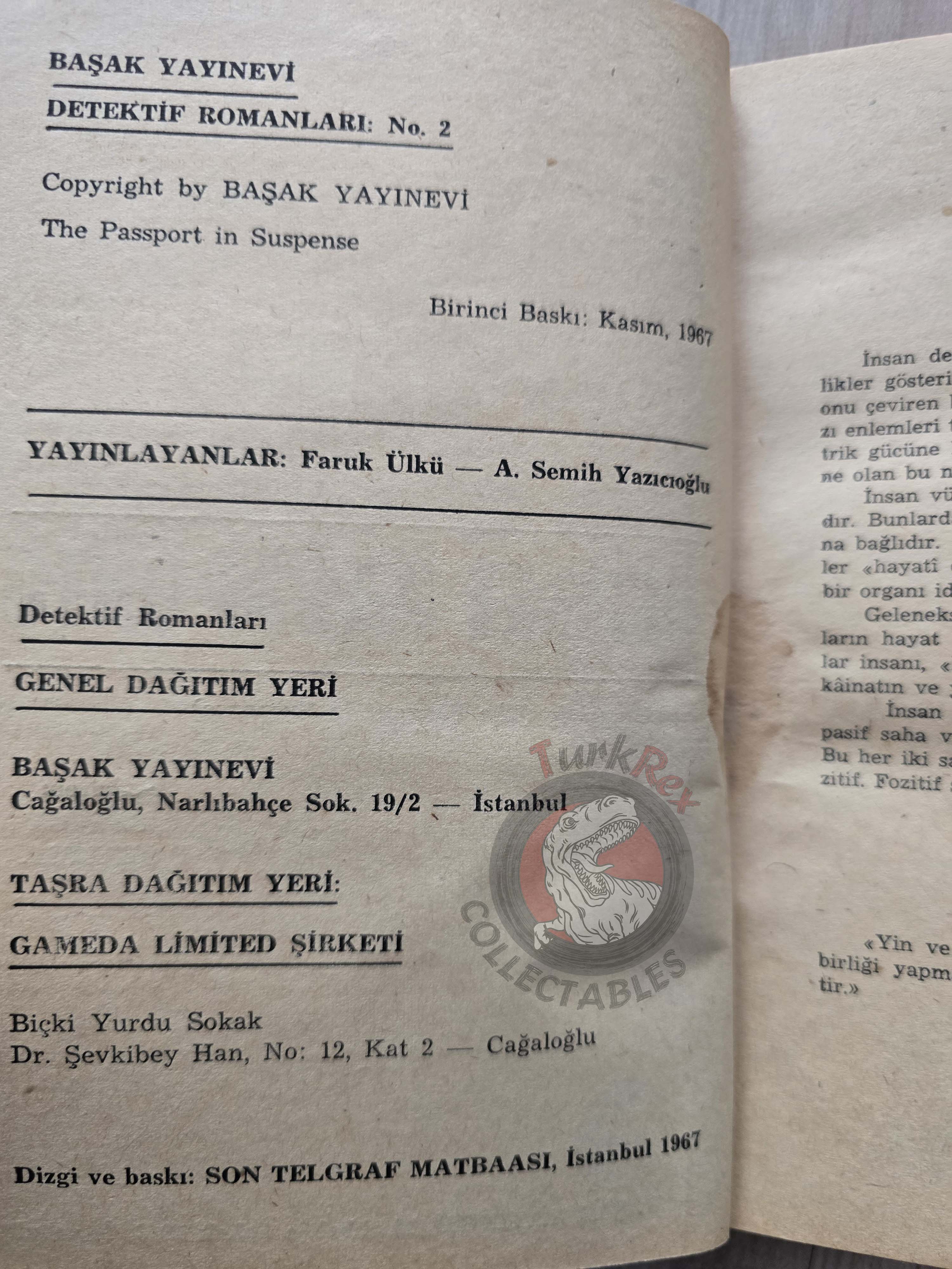 James Leasor – The Passport in Suspense 1967 1st Turkish Book Turkey Jason Love