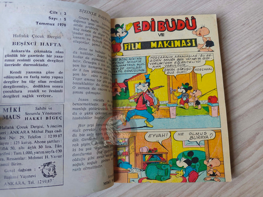 Mickey Mouse Mag Volume #2 1970 Turkish Comic Turkey Walt Disney Donald Duck