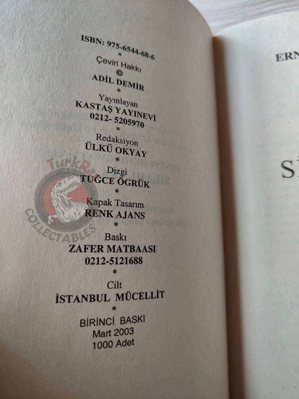 Ernest Hemingway – A Farewell to Arms 2003 Turkish Book Turkey