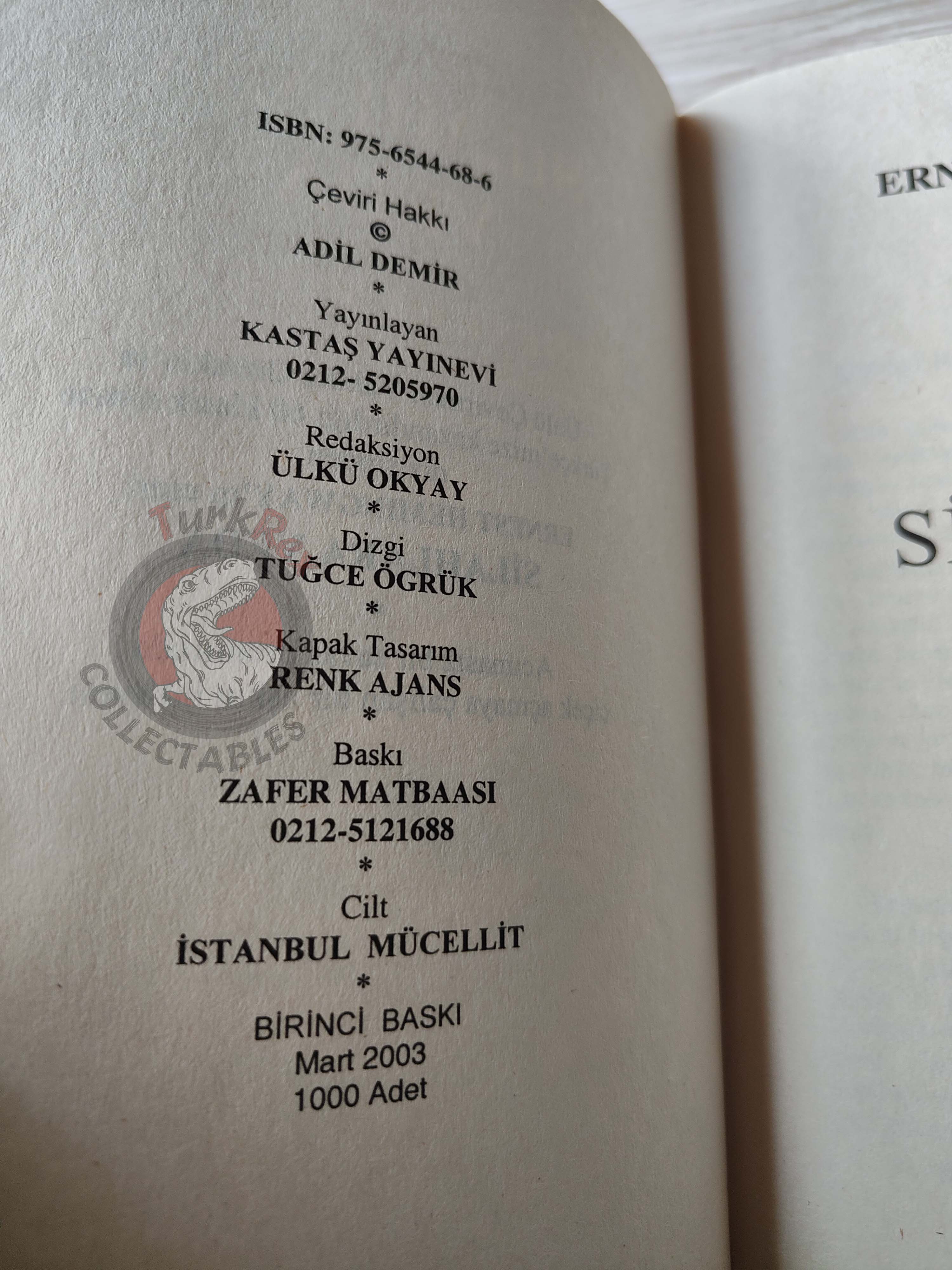 Ernest Hemingway – A Farewell to Arms 2003 Turkish Book Turkey