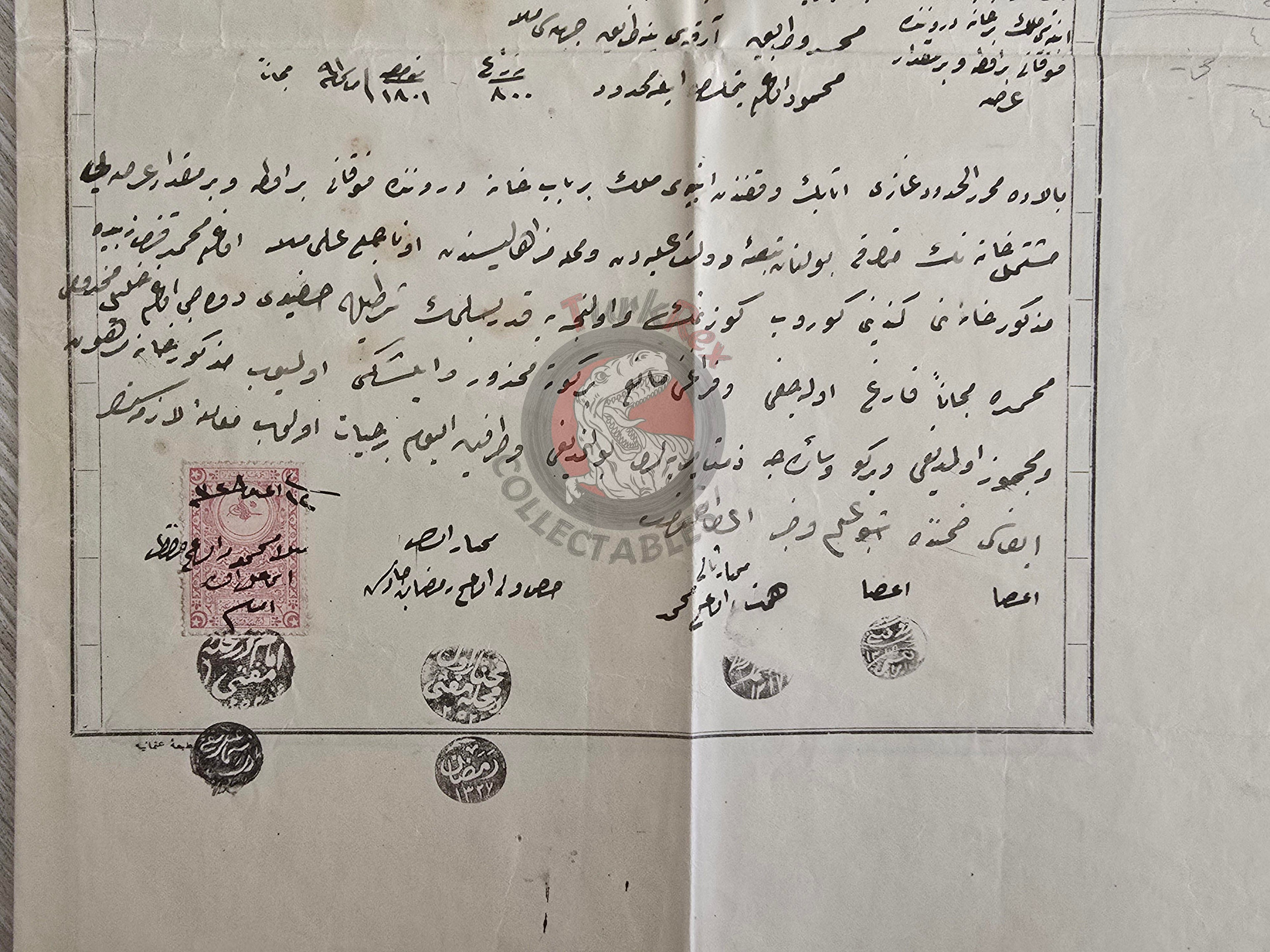 Ottoman 1912 Land Deed Home and Plot in Isparta Ağros Title Muslim Citizens Atabey