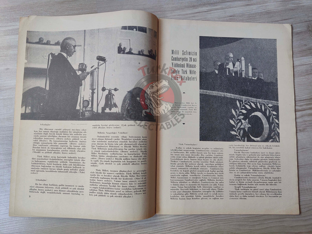 Radyo 1943 İsmet İnönü The 20th Anniversary of the Republic of Turkey Turkish Magazine WW2 World War Two