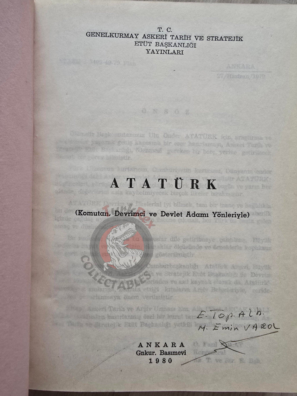Atatürk: Commander, Revolutionary, and Statesman 1980 Turkish Book Turkey Military