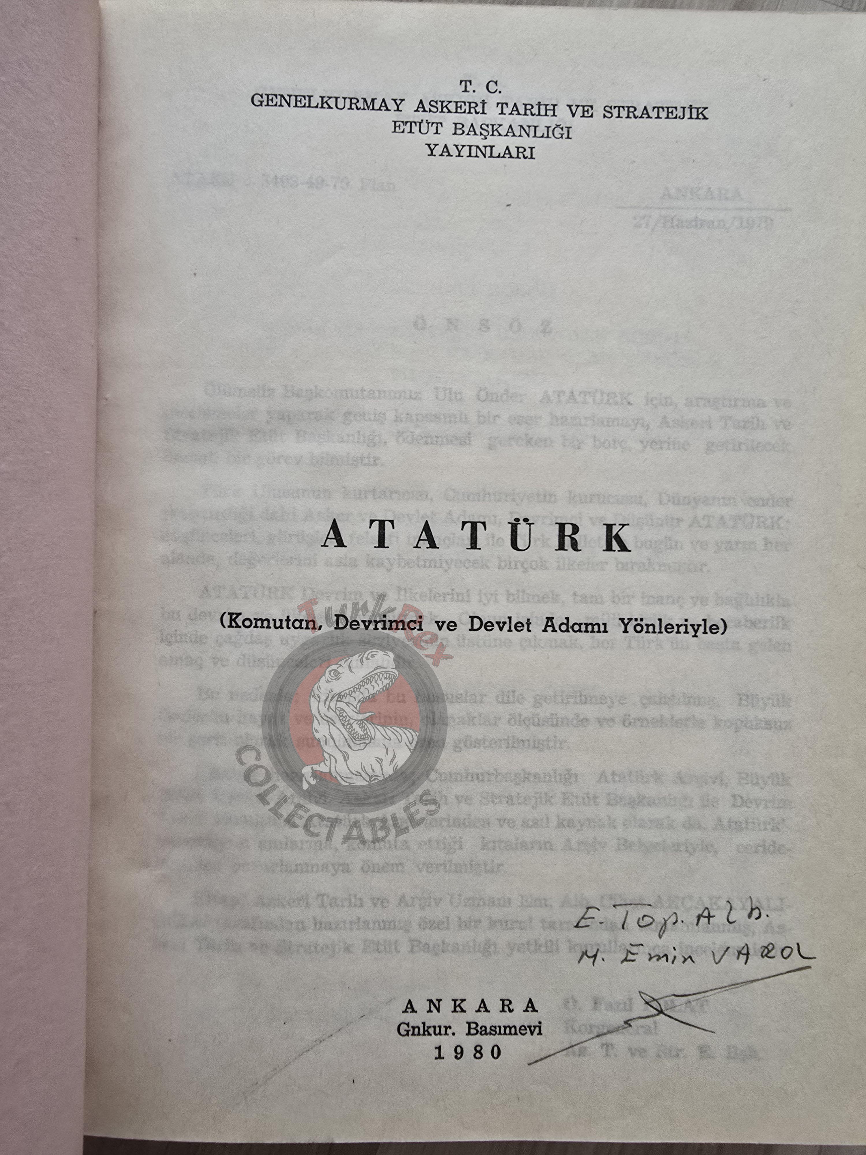 Atatürk: Commander, Revolutionary, and Statesman 1980 Turkish Book Turkey Military