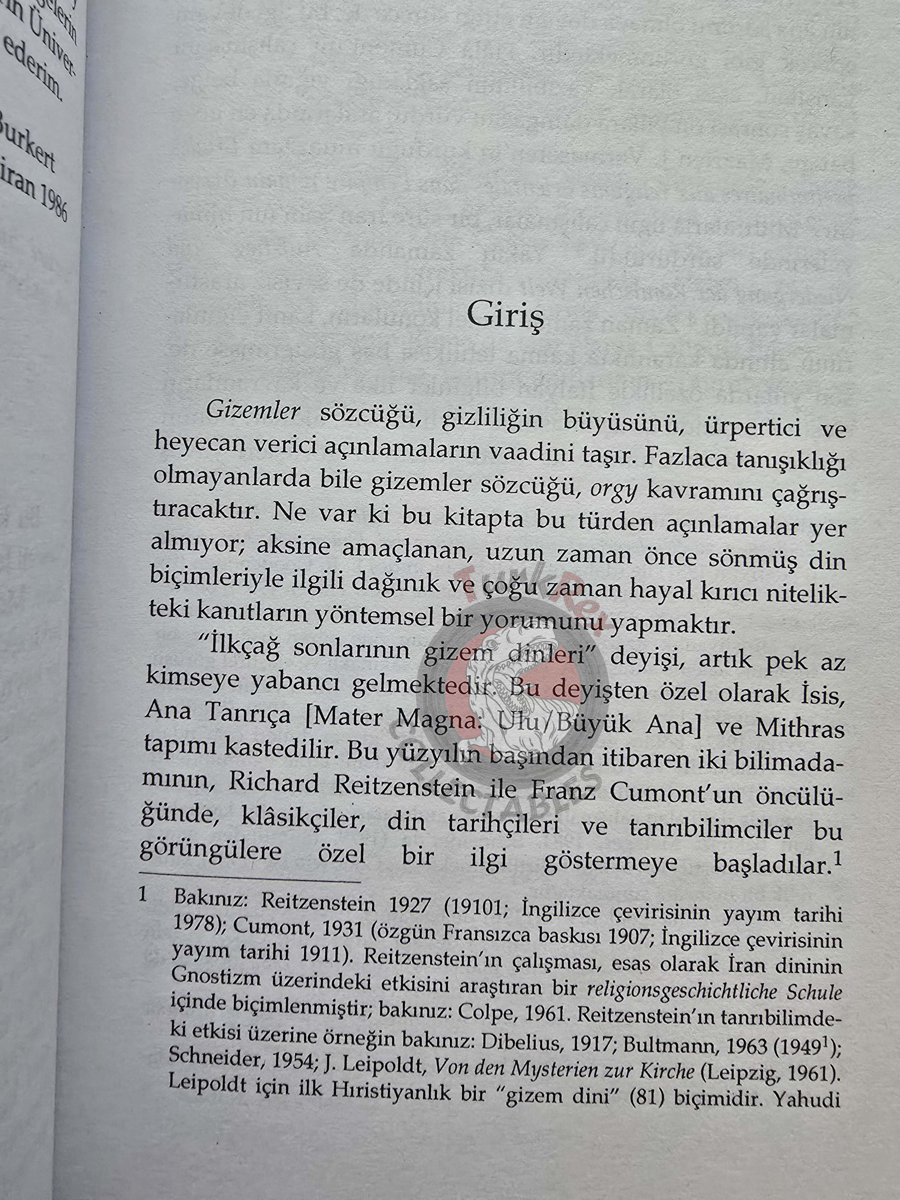 Walter Burkert – Ancient Mystery Cults 1999 Turkish Book Turkey