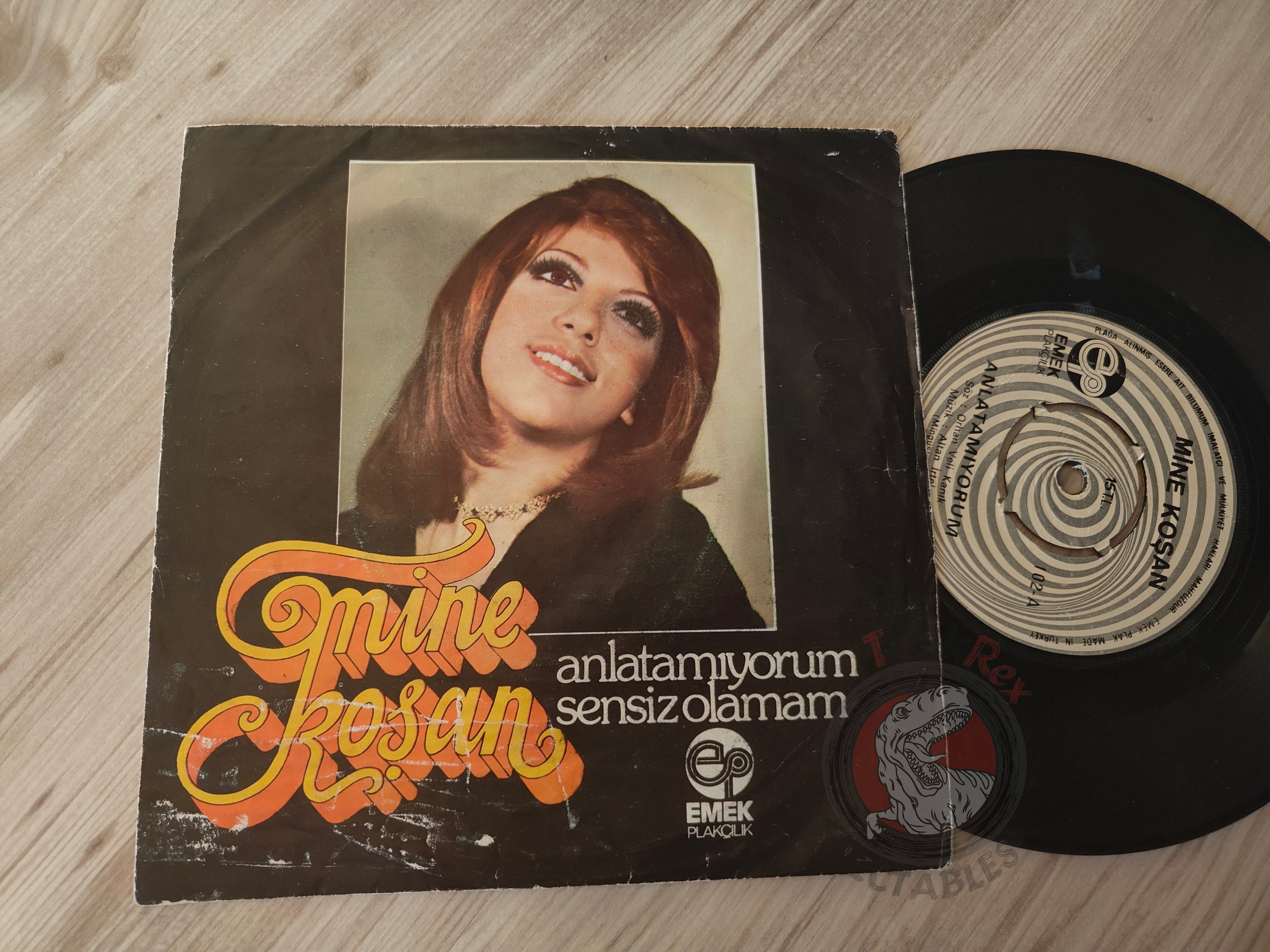 Mine Koşan – Anlatamıyorum 7" Turkish Swirl Pressing Vinyl Turkey Edition 2