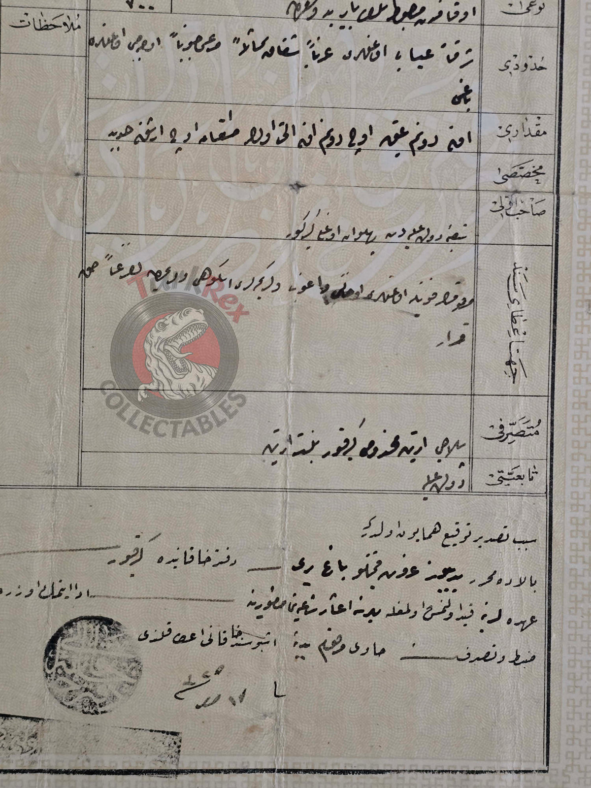 Ottoman 1909 Land Deed Vineyard in Ankara Title Armenian Citizens Armenia