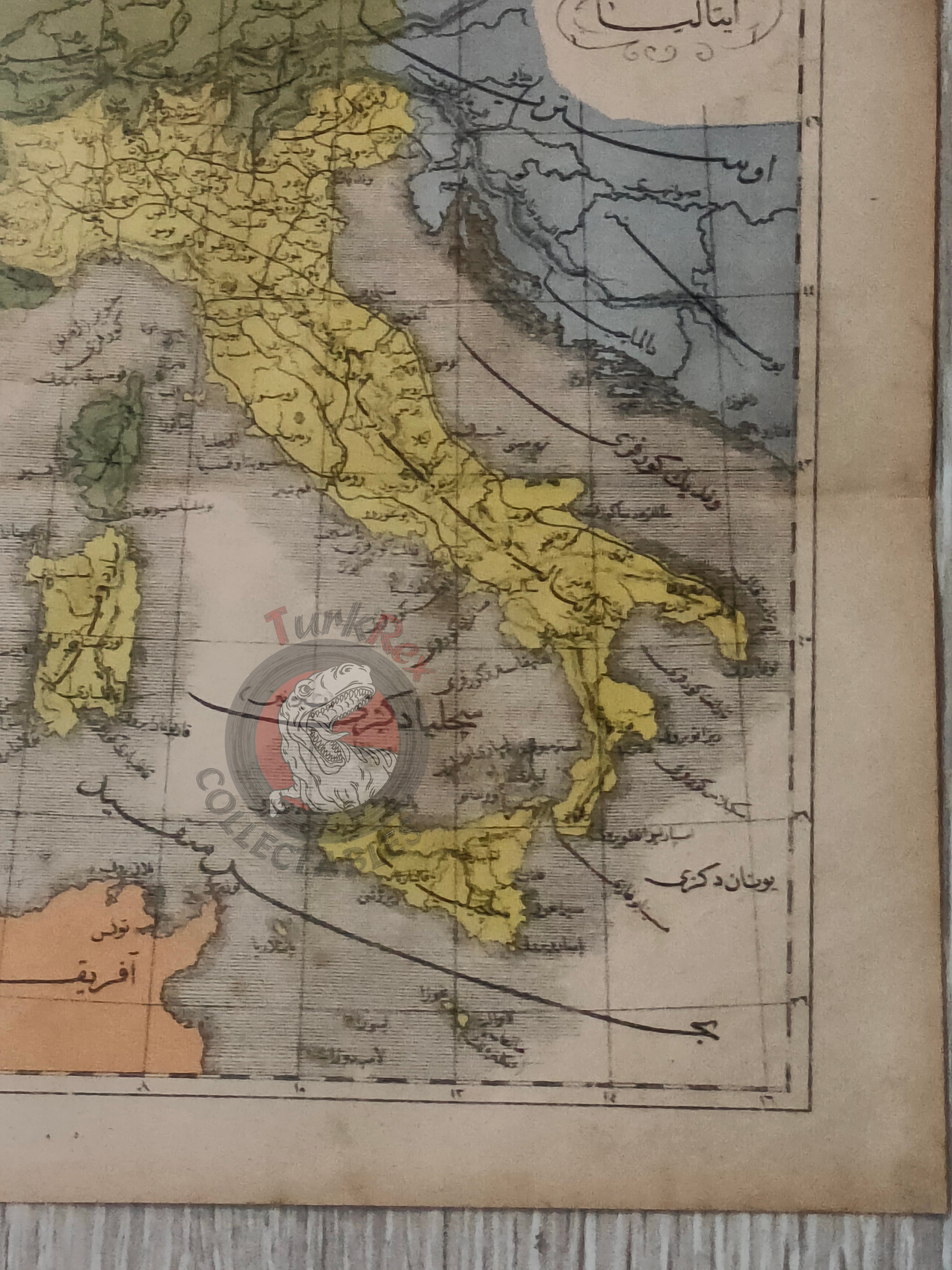 Italy 1867 Ottoman Atlas Map Ottoman Empire Europe Bosnia Sardegna