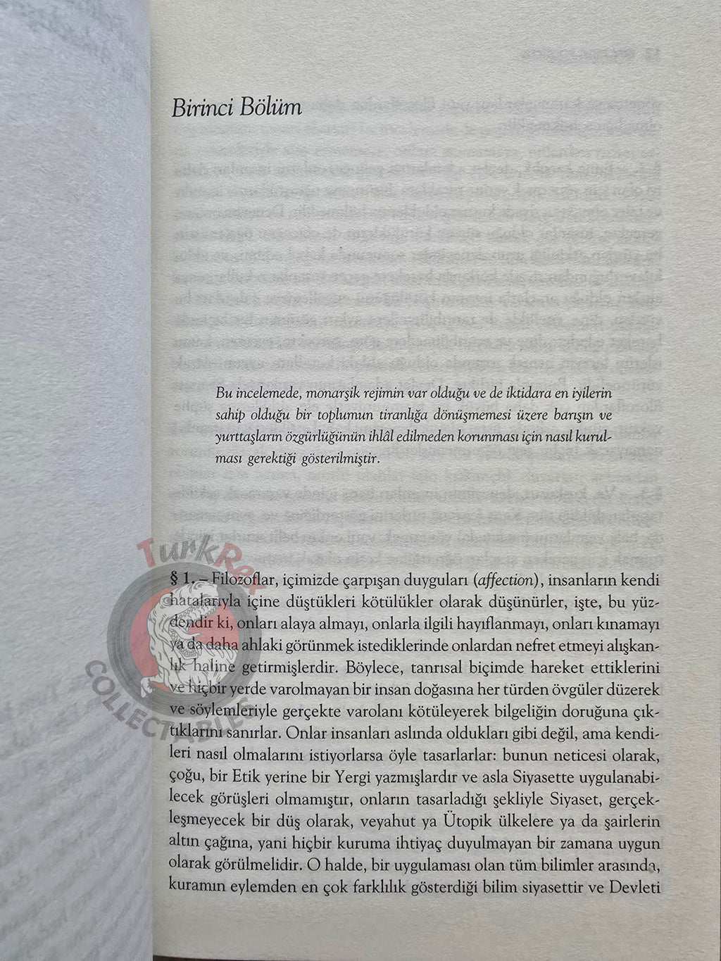 Baruch Spinoza – Tractatus Politicus 2007 Turkish Book Turkey