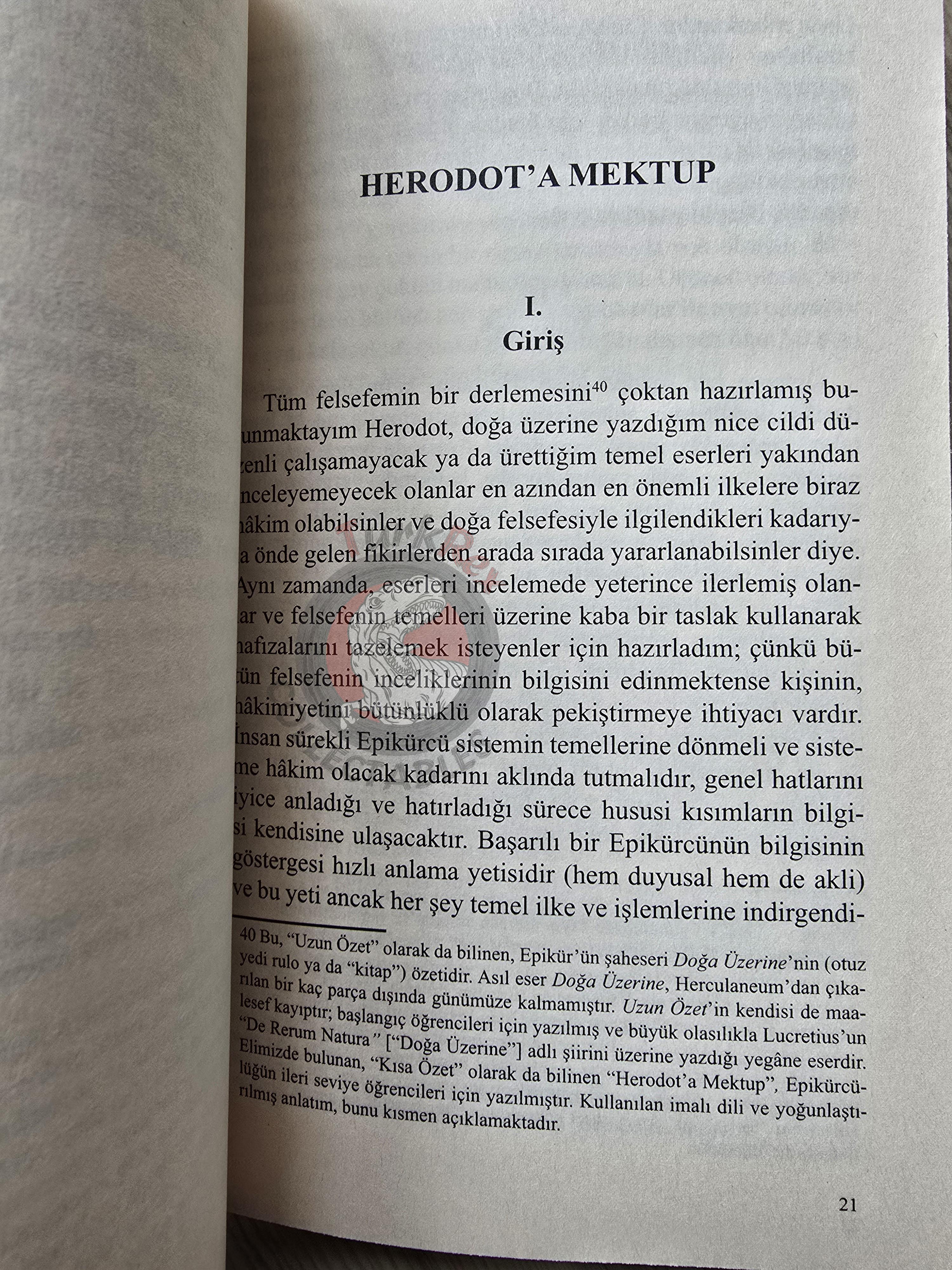 Epicurus – The Art of Happiness 2021 Turkish Book Turkey