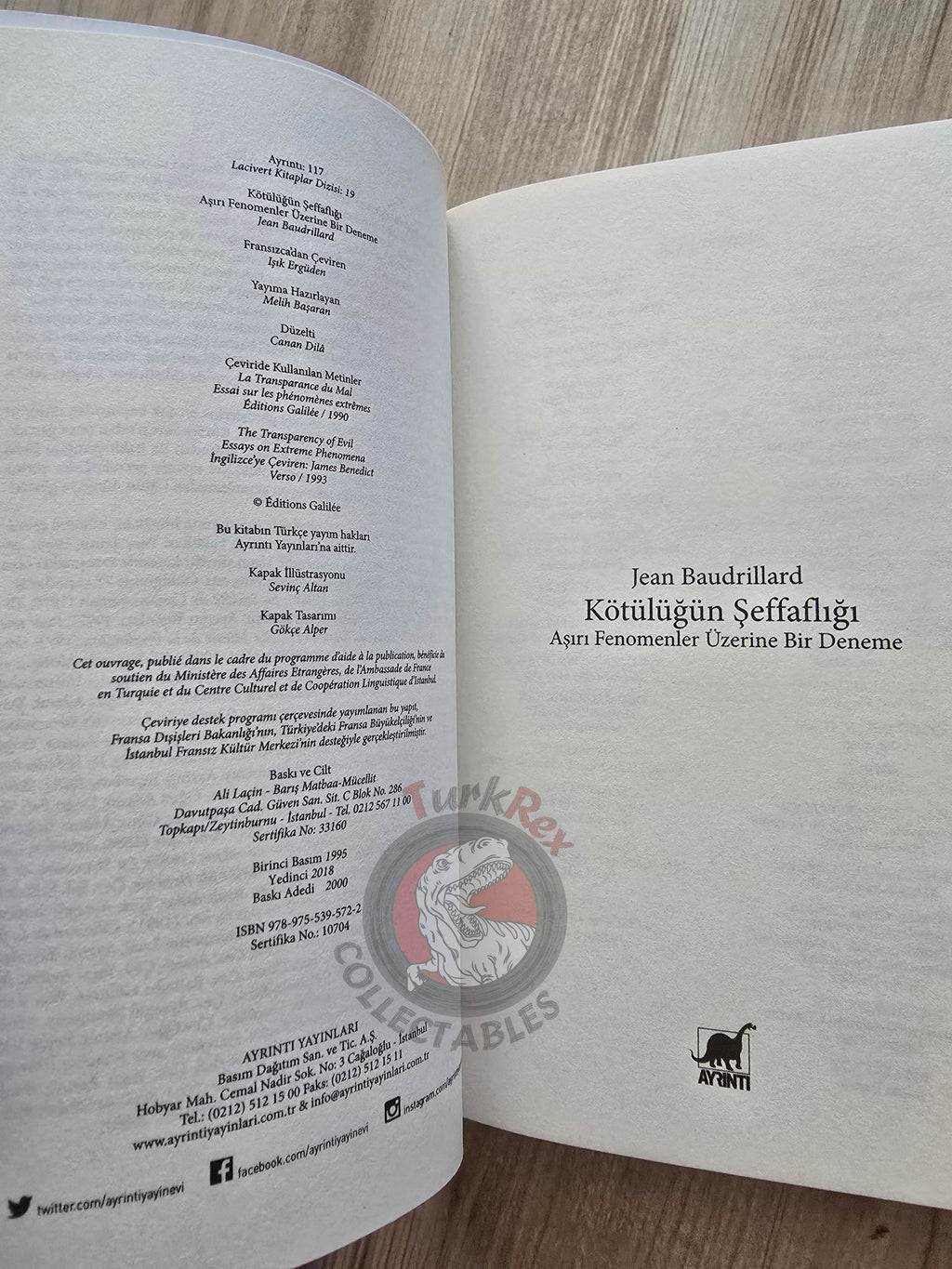 Jean Baudrillard – The Transparency of Evil 2018 Turkish Book Turkey