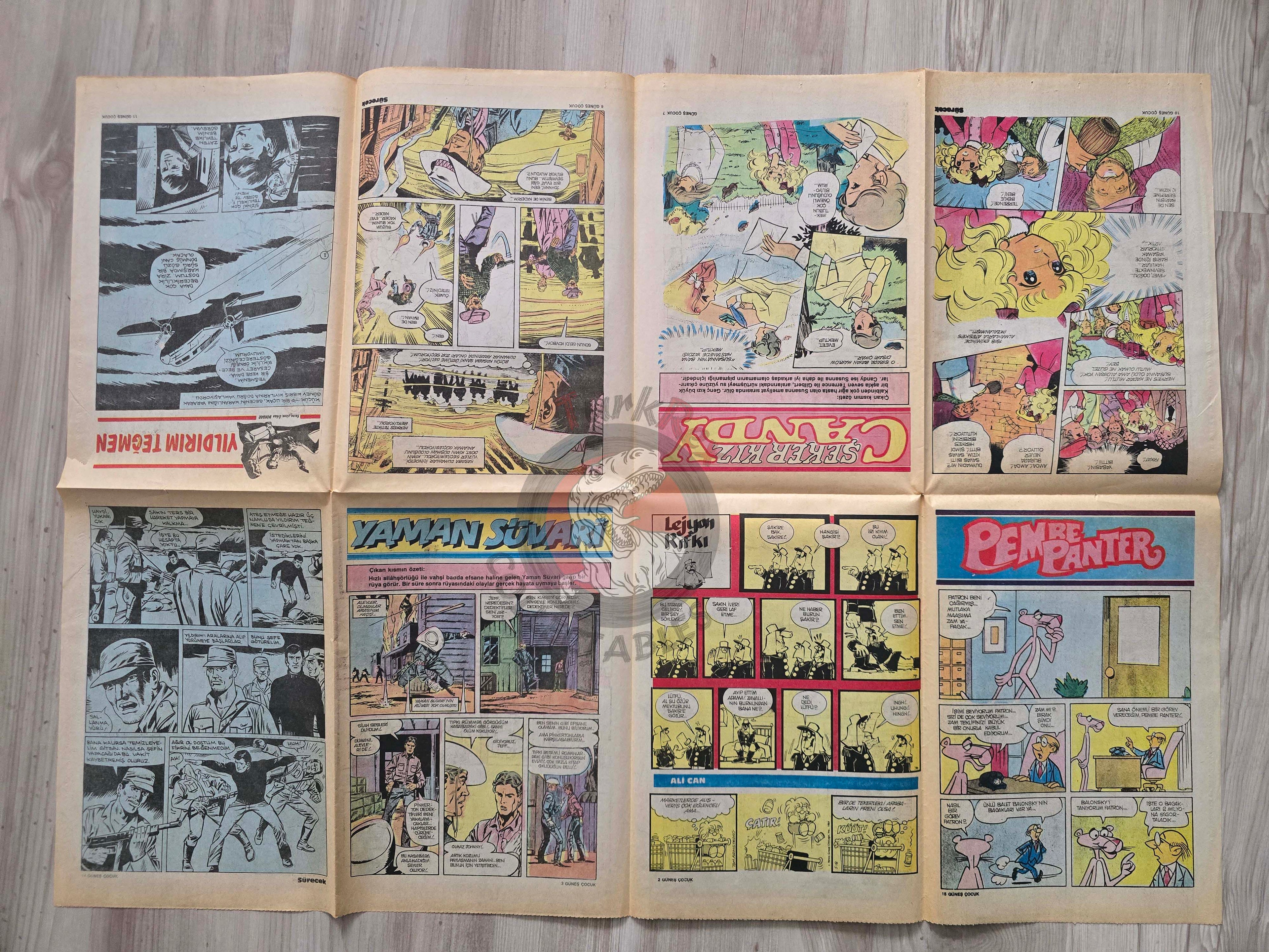 Güneş Çocuk #9 1989 Rawhide Kid, Candy Candy, Pink Panther Turkish Comic Turkey