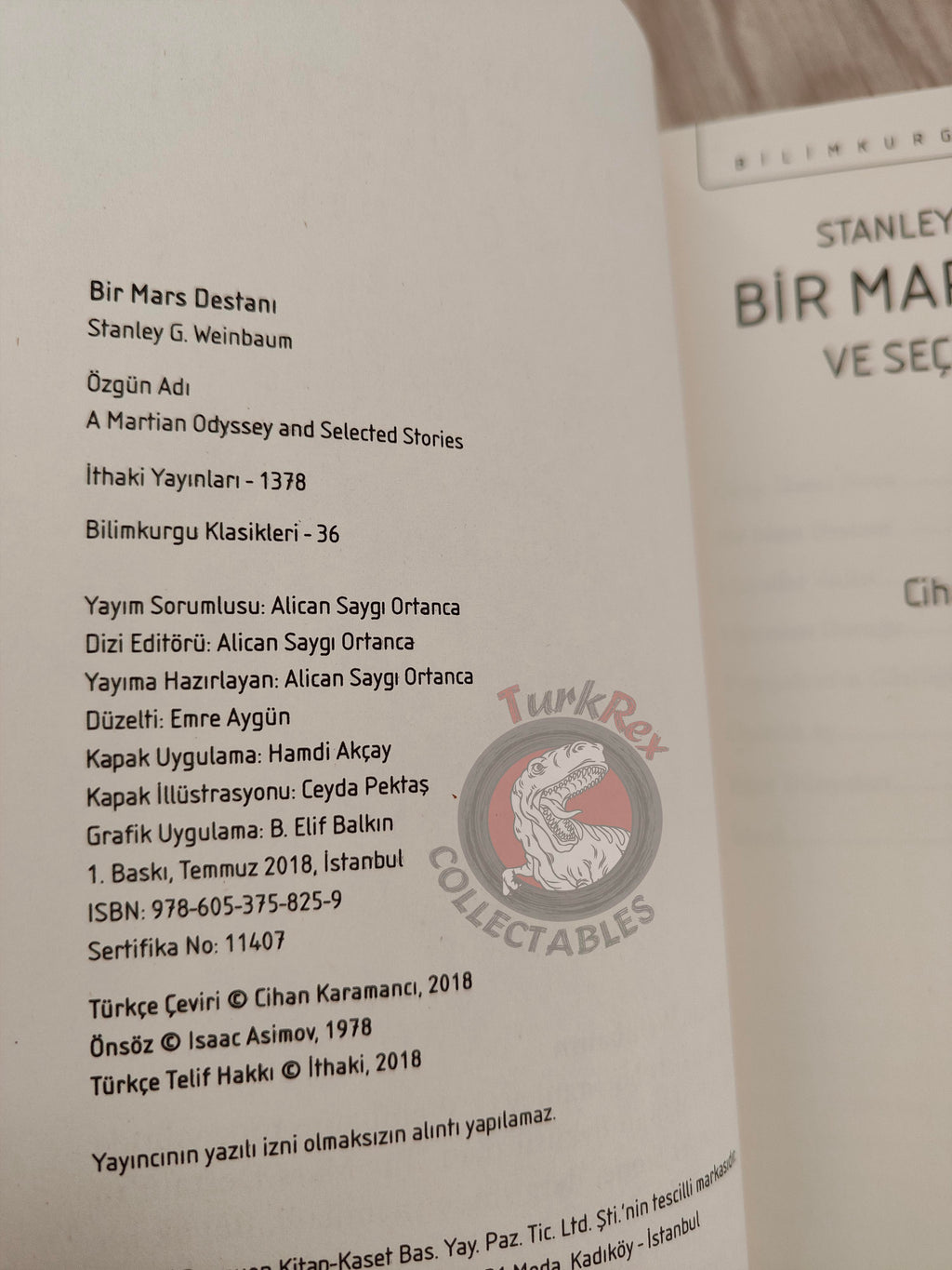 Stanley G. Weinbaum  – A Martian Odyssey and Selected Stories 2018 Turkish Book Turkey