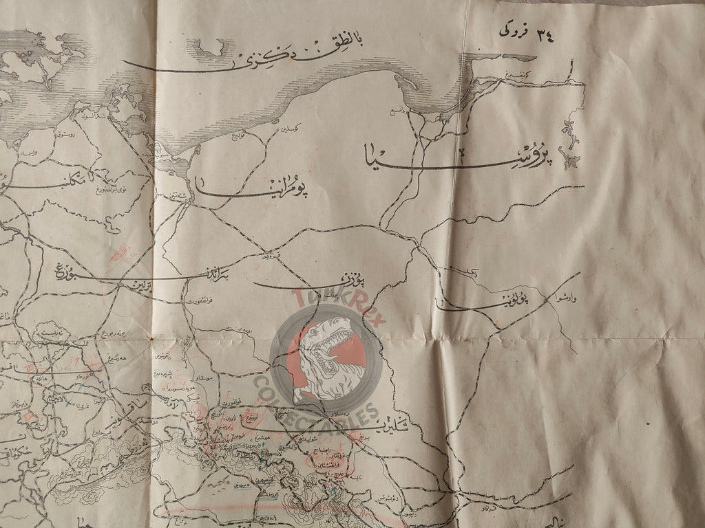 Germany Denmark Ottoman Script Map Military Empire Europe Poland