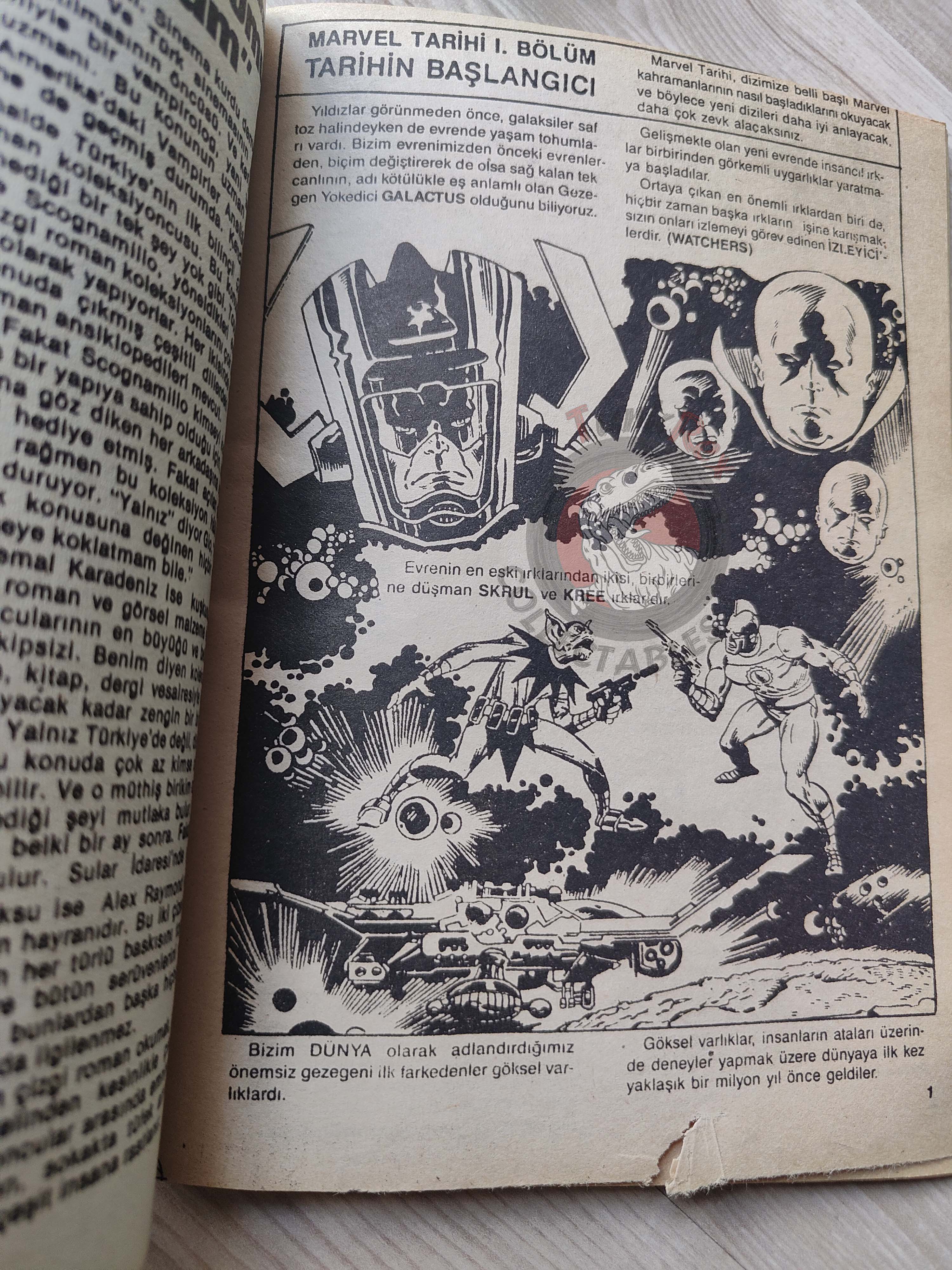 Çizgi Roman Koleksiyon Dergisi #1 Marvel Promo Issue Turkish Comic Turkey 1988