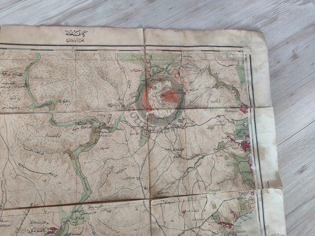 Istanbul 1915 Ottoman WW1 Military Map Empire Constantinople Capital