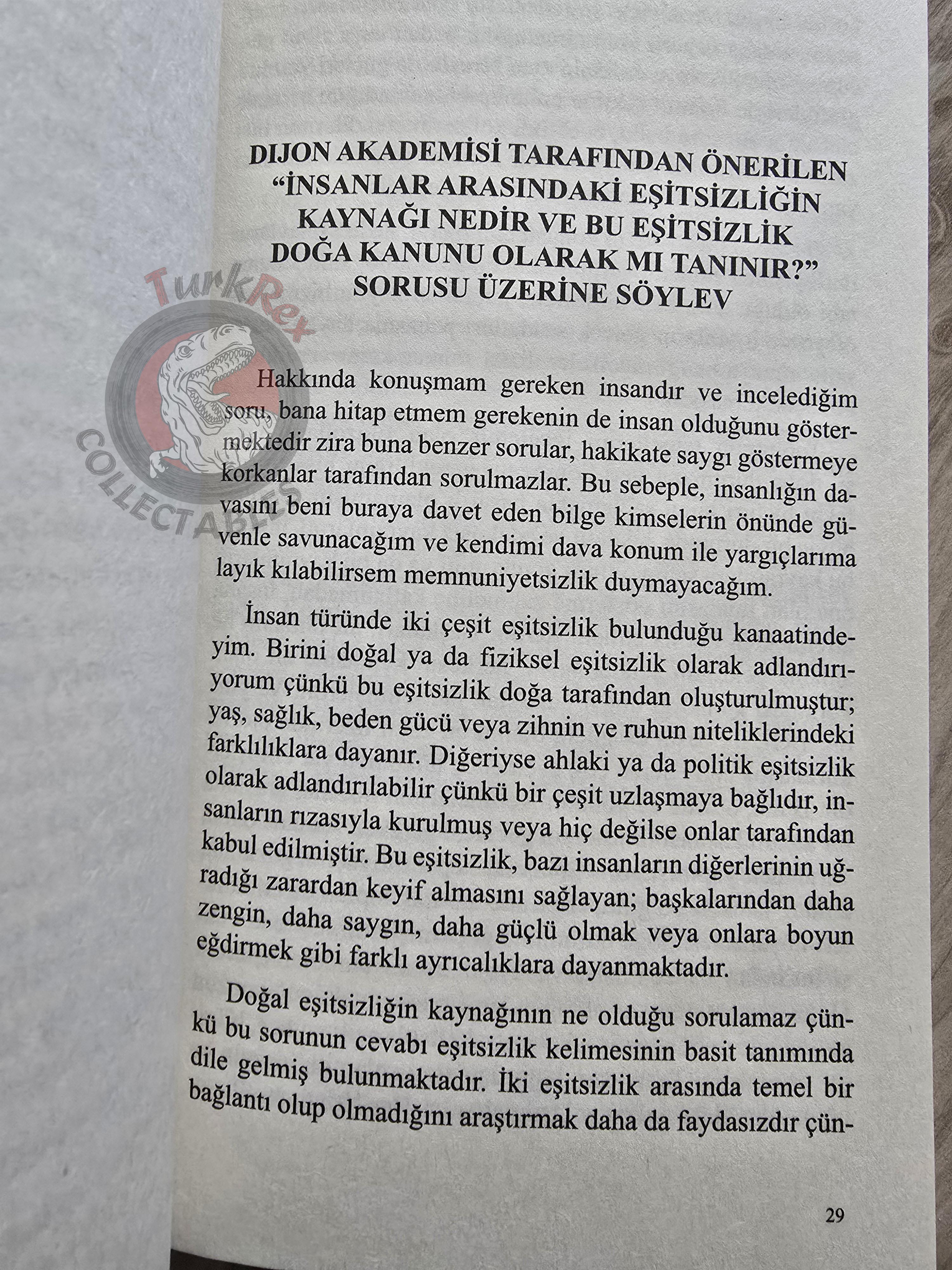 Jean-Jacques Rousseau – Discourse on Inequality 2021 Turkish Book Turkey
