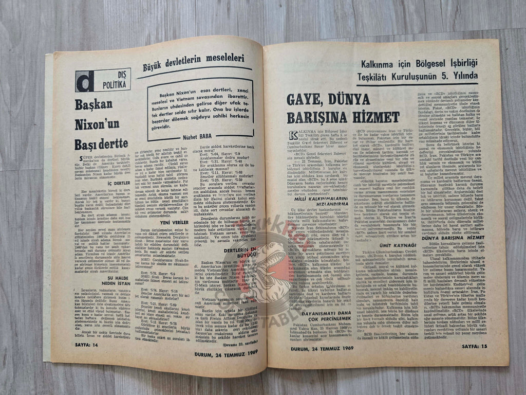 Durum 1969 Conquerors of the Moon Turkish Magazine Turkey Apollo 11 Space USA Kennedy