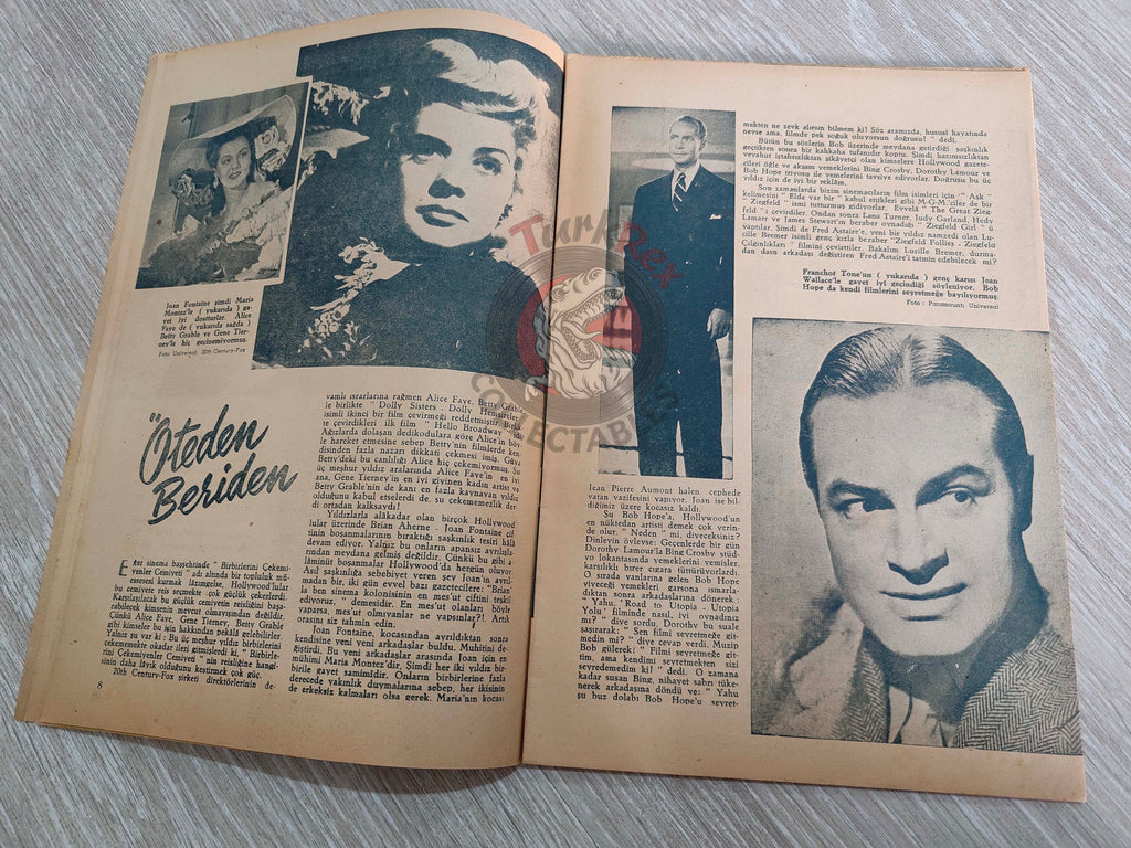 Yıldız 1945 Joan Bennett Turkish Mag Turkey Hollywood Deanna Durbin Olivia de Havilland Peggy Ryan