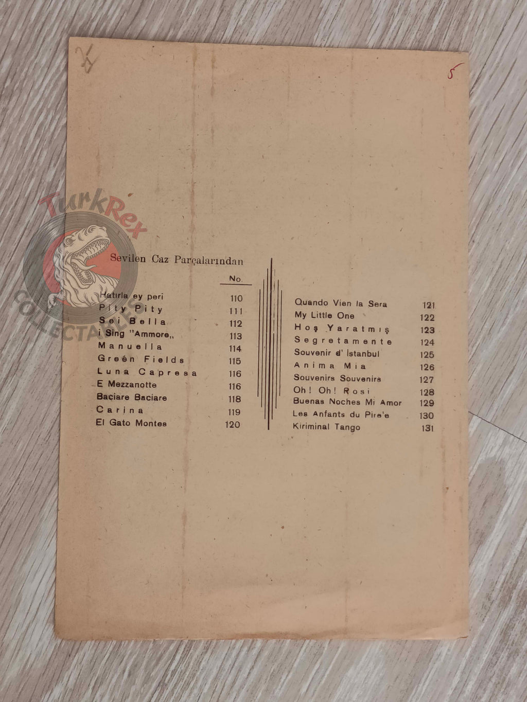 Maria Vincent – Les Enfants du Pirée Turkish Vintage Musical Notes Sheet Turkey