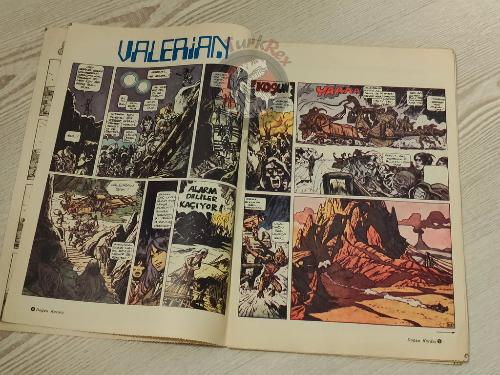 Doğan Kardeş 1975 Magazine #41 Turkish Comic Turkey Valérian and Laureline Smurfs Boule et Bill