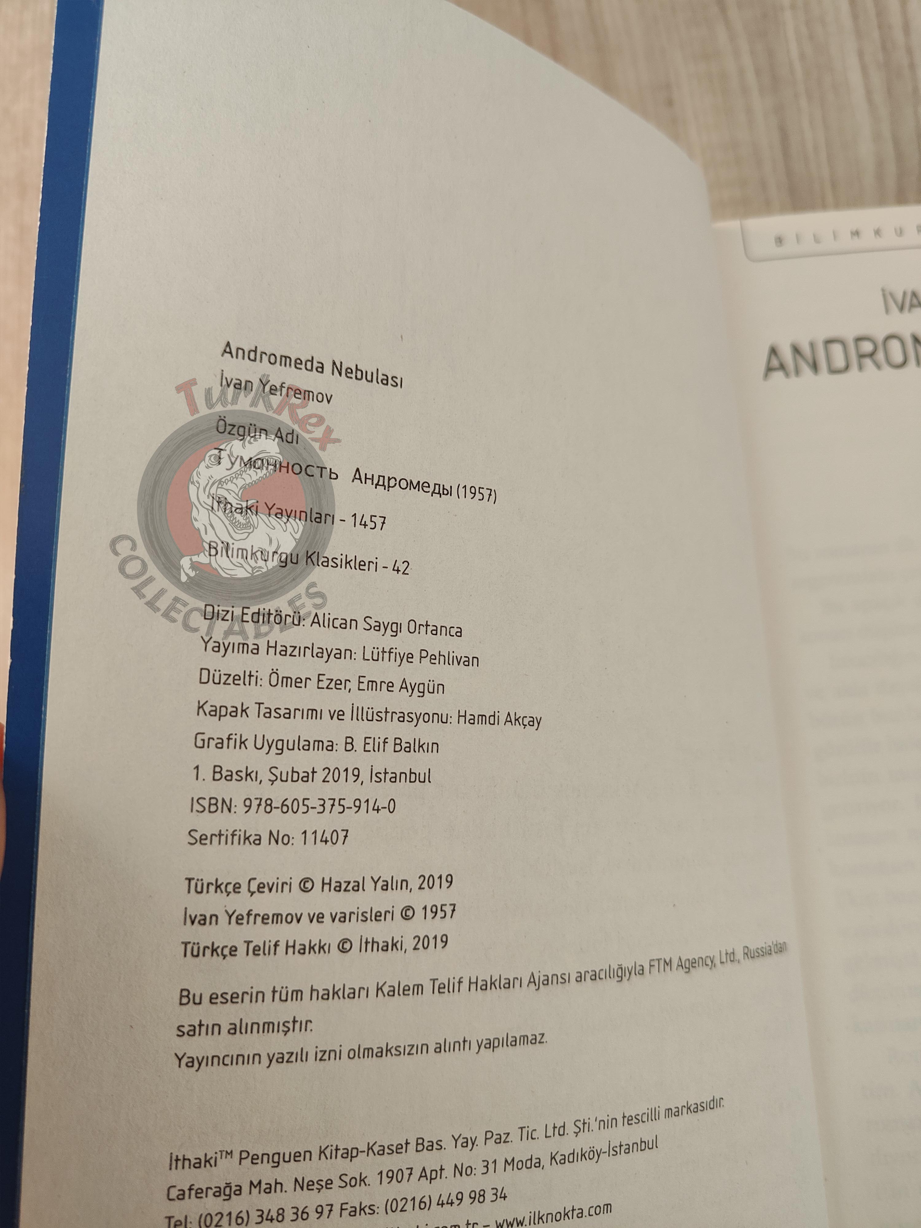 Ivan Yefremov  – Andromeda: A Space-Age Tale 2019 1st Turkish Book Turkey