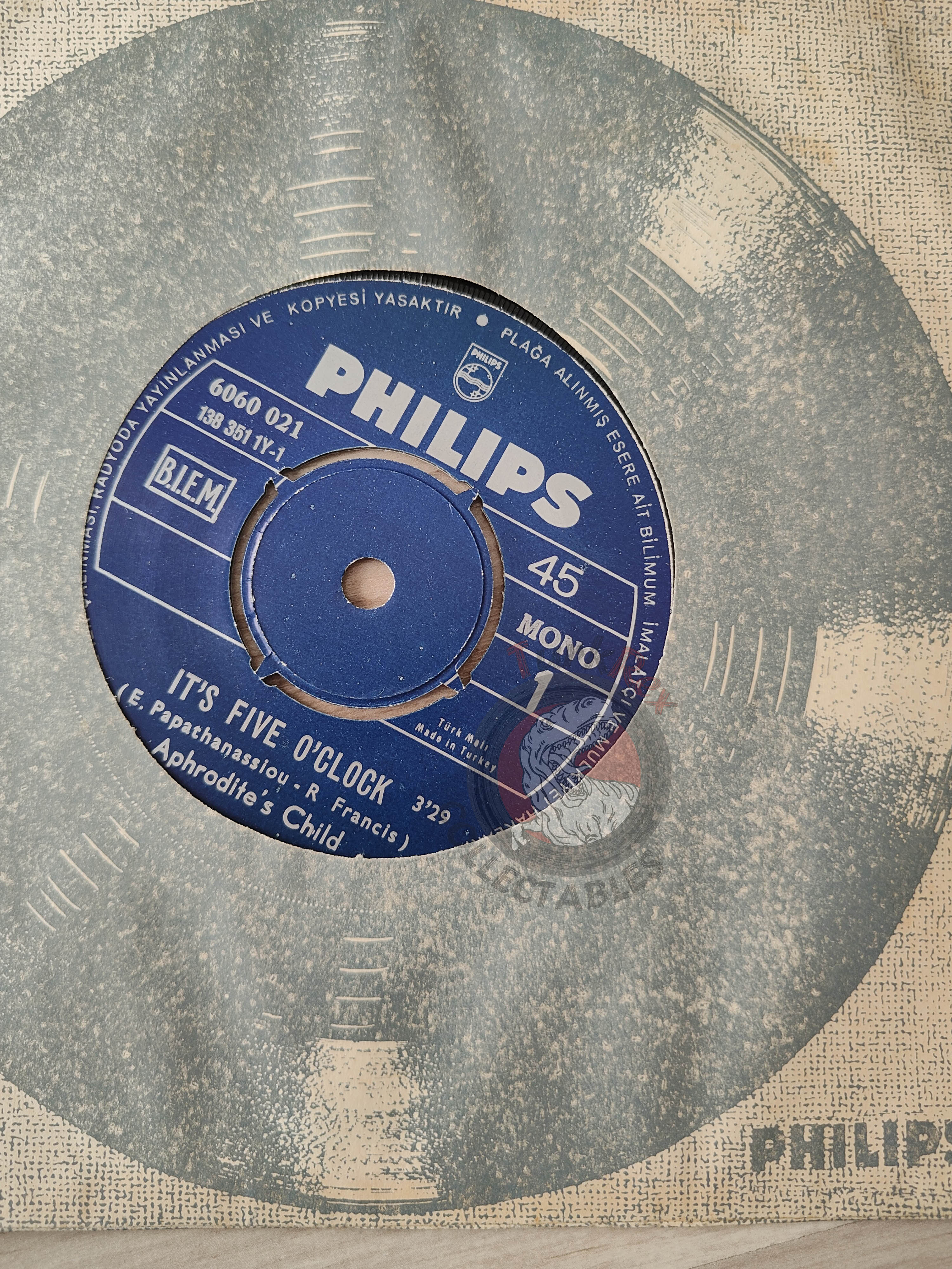 Aphrodite's Child – It's Five O'clock 7" Turkish Pressing Vinyl Turkey Edition