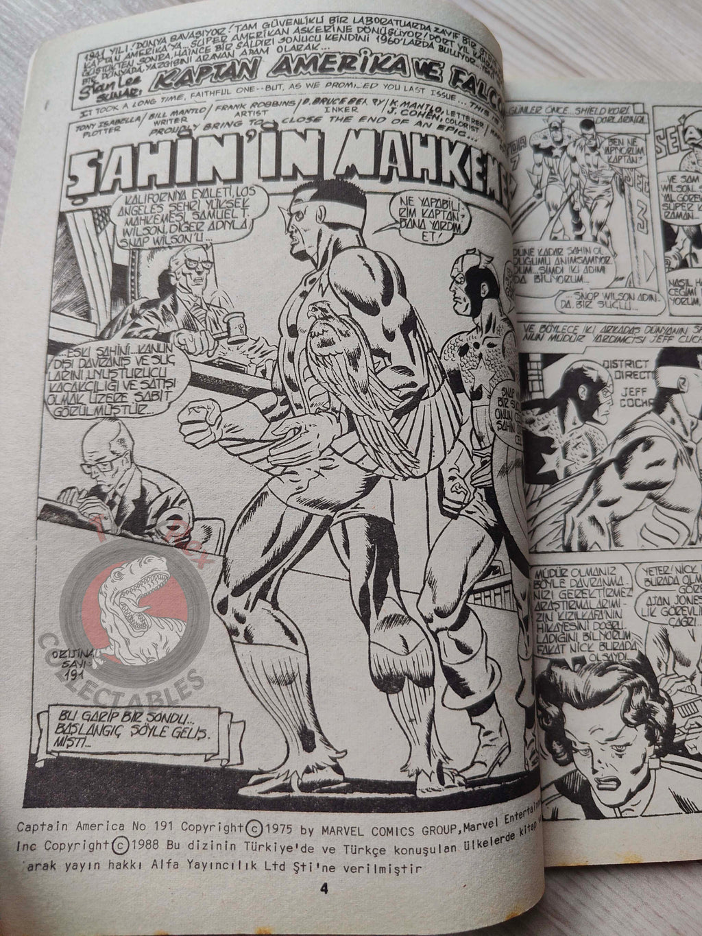Captain America – Issue #10 1988 Turkish Comic Turkey #191 #192 #193 #194