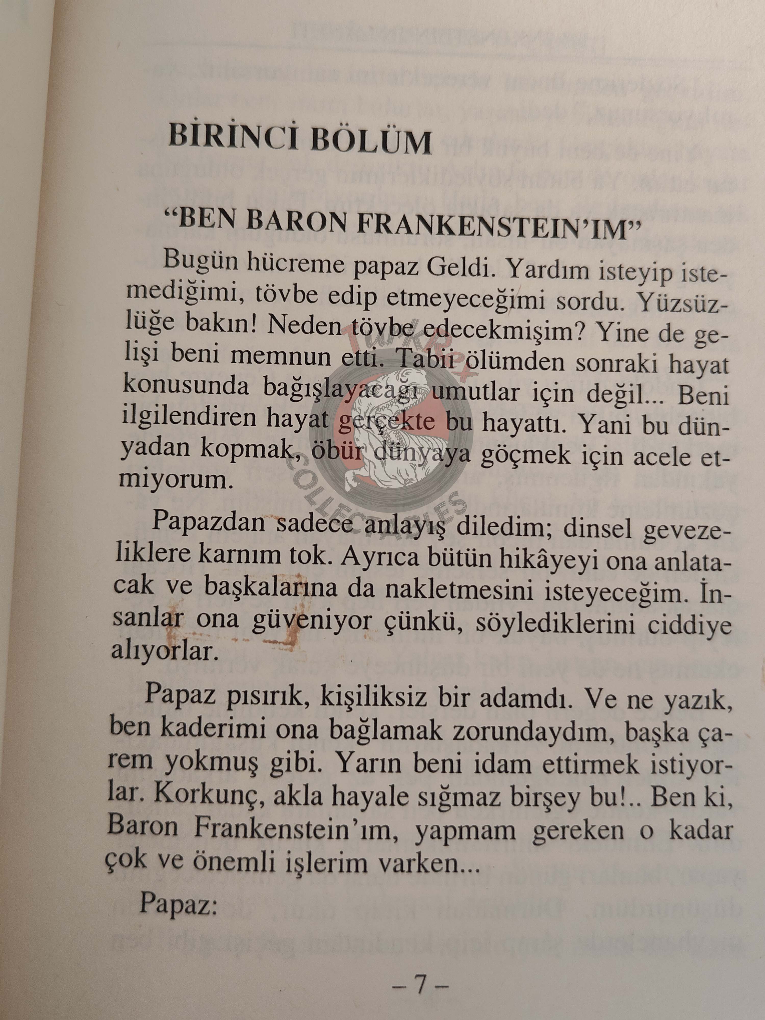 Jean Gennaro – The Curse of Frankenstein 2000 1st Turkish Book Turkey