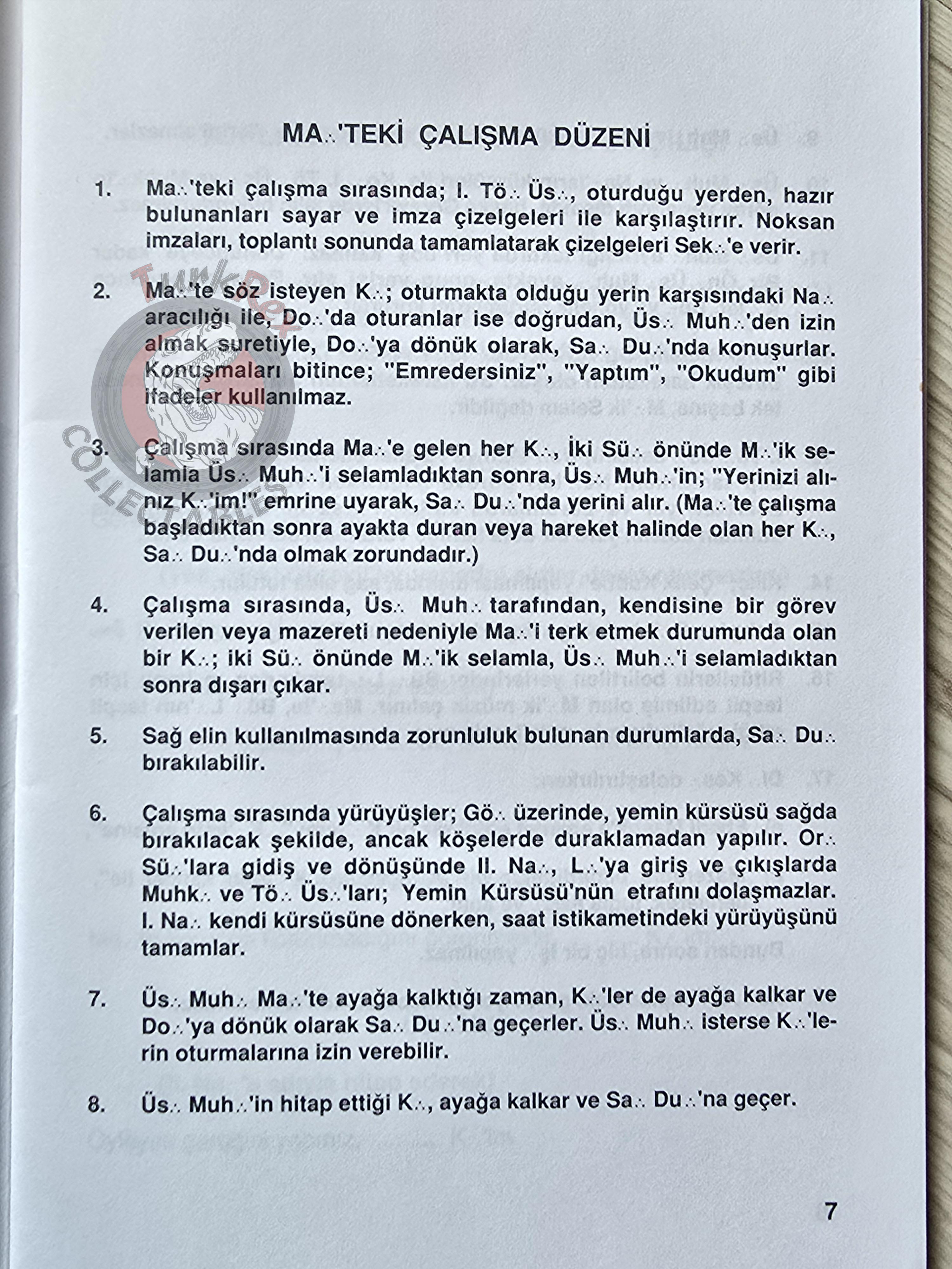 Turkish Freemasonry 2nd Degree Ritual Fellow Craft 2003 Booklet Masonic Masons of Turkey