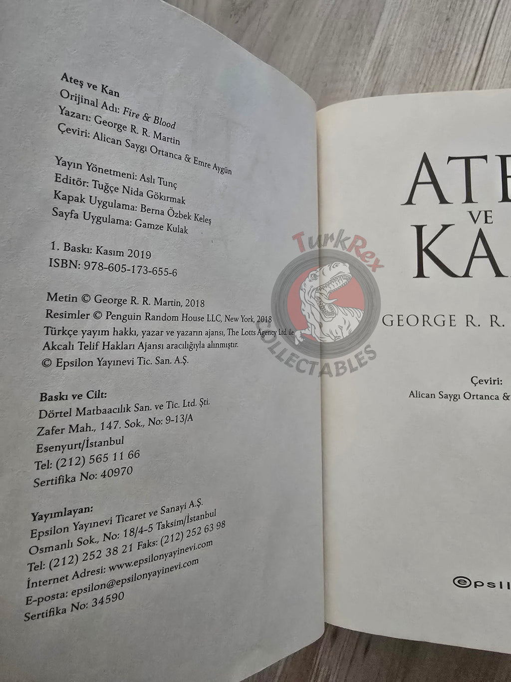 George R. R. Martin – Fire and Blood 2019 1st Turkish Book Turkey