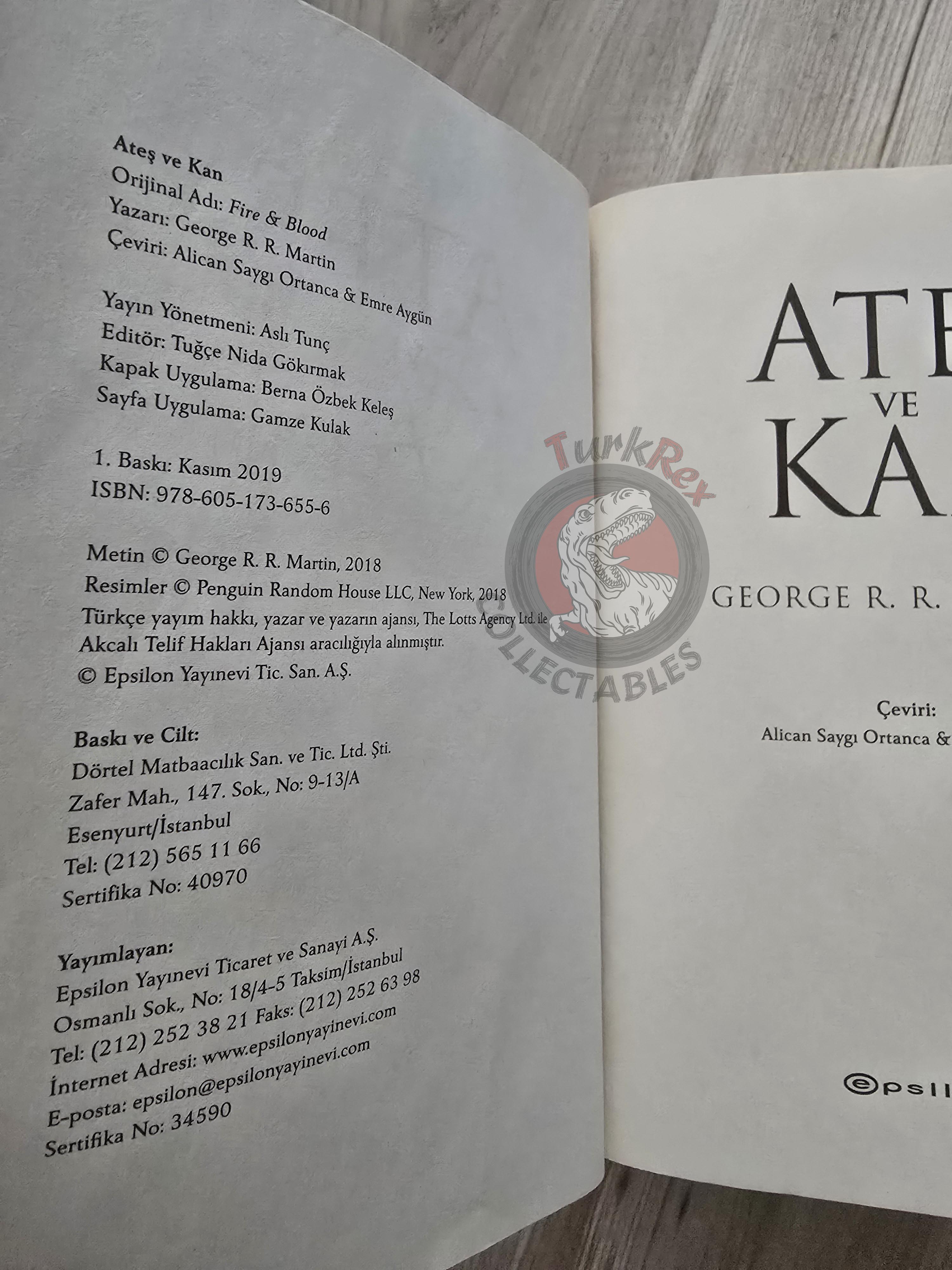 George R. R. Martin – Fire and Blood 2019 1st Turkish Book Turkey