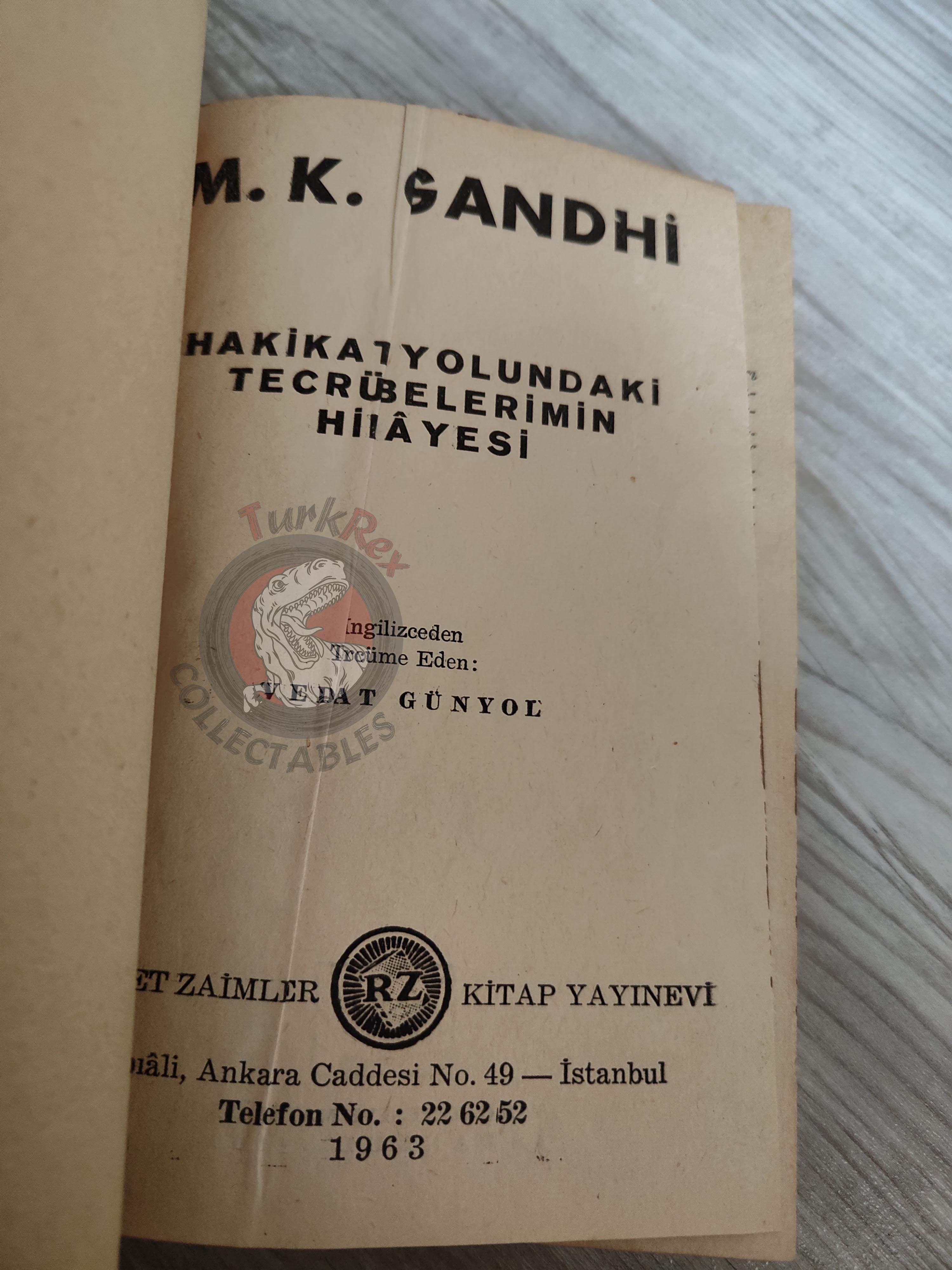 Mahatma Gandhi – The Story of My Experiments with Truth 1963 HC 1st Turkish Book Turkey