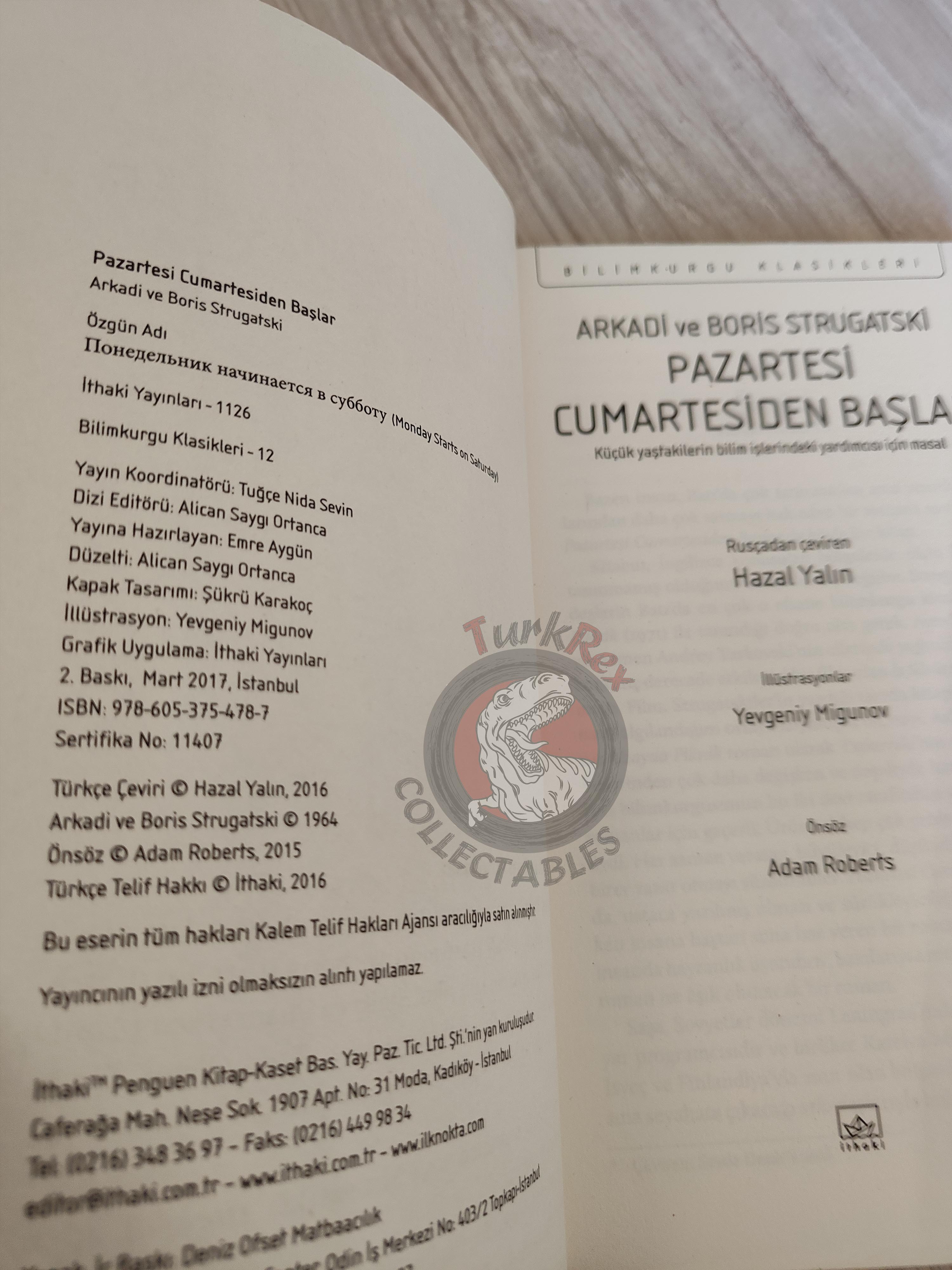 Arkadi and Boris Strugatski – Monday Starts on Saturday 2017 Turkish Book Turkey