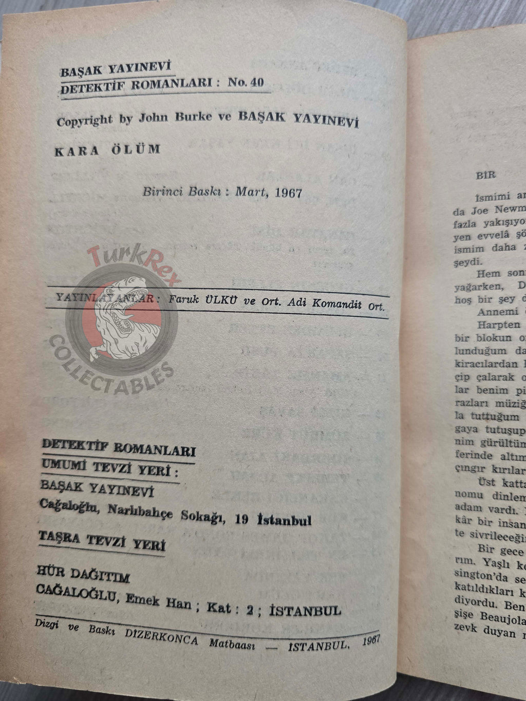 John Burke – The Man Who Finally Died 1967 1st Turkish Book Turkey