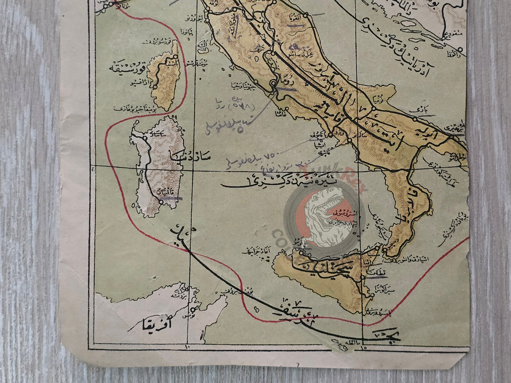 Italy Ottoman Map Ottoman Empire Europe early 20th century Sardegna