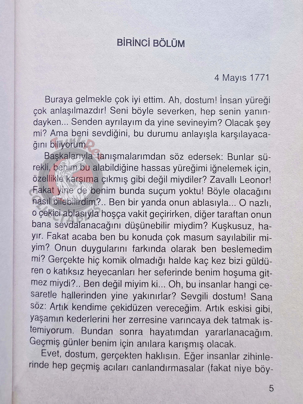 Johann Wolfgang von Goethe – The Sorrows Of Young Werther 2007 Turkish Book Turkey
