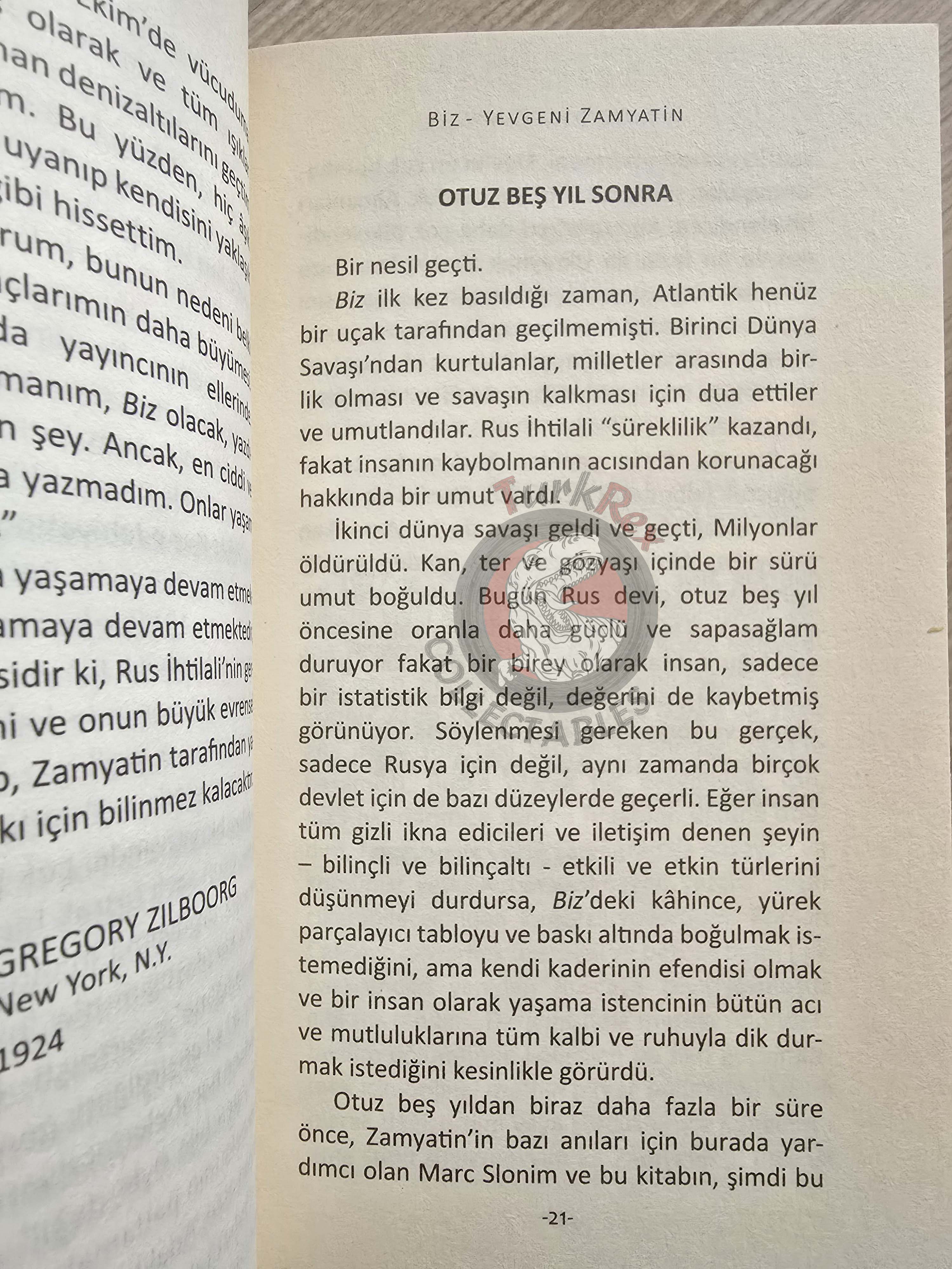Yevgeni Zamyatin – We 2017 Turkish Book Turkey Mıy