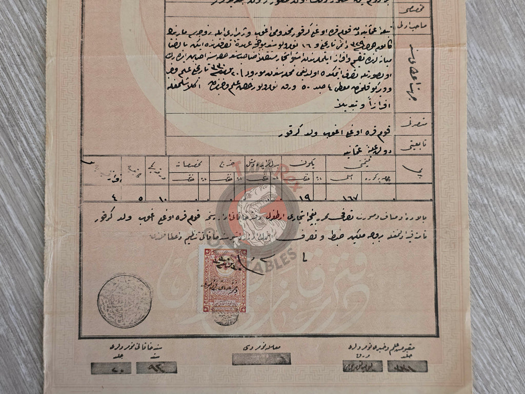 Ottoman 1914 Land Deed Garden in Ertuğrul Bilecik Title Armenian Family Armenia